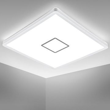 B.K.Licht Deckenleuchte LED Deckenlampe modern Panel flach eckig 29x29cm Büro 18W - BKL1240, LED fest integriert, 4000K - Neutralweiß