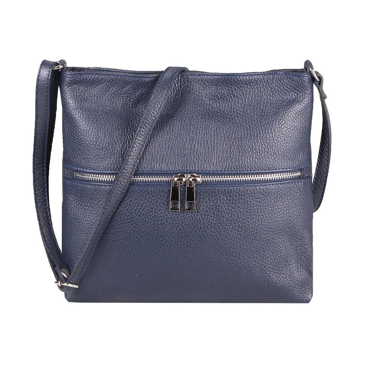 ITALYSHOP24 Schultertasche Made in Italy Damen Leder Tasche CrossOver, als Handtasche, Umhängetasche, Shopper tragbar