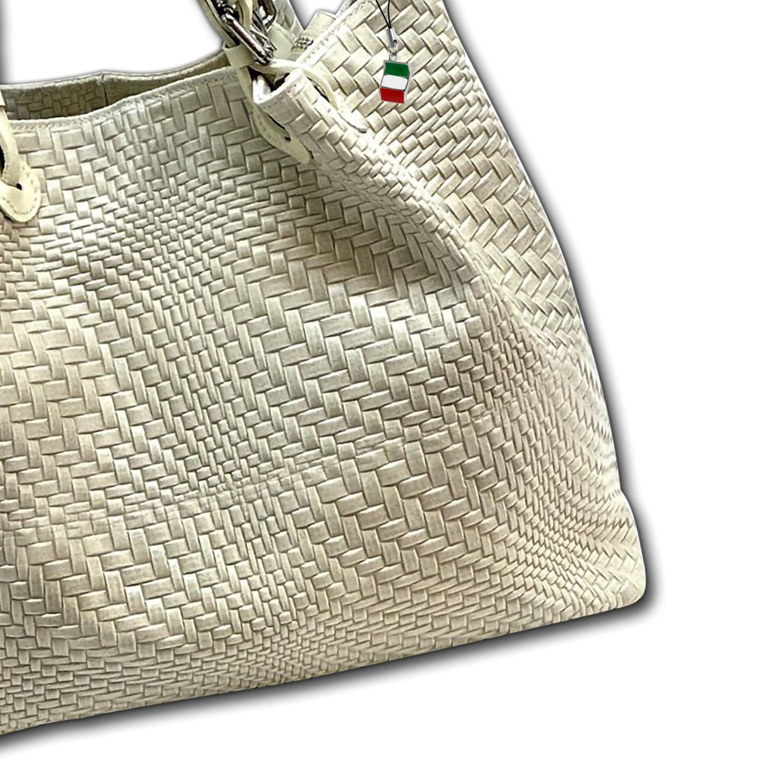 FLORENCE Handtasche Florence Umhängetasche Damen Handtasche (Handtasche), Damen Handtasche, Umhängetasche Leder, beige ca. 31cm x ca. 28cm