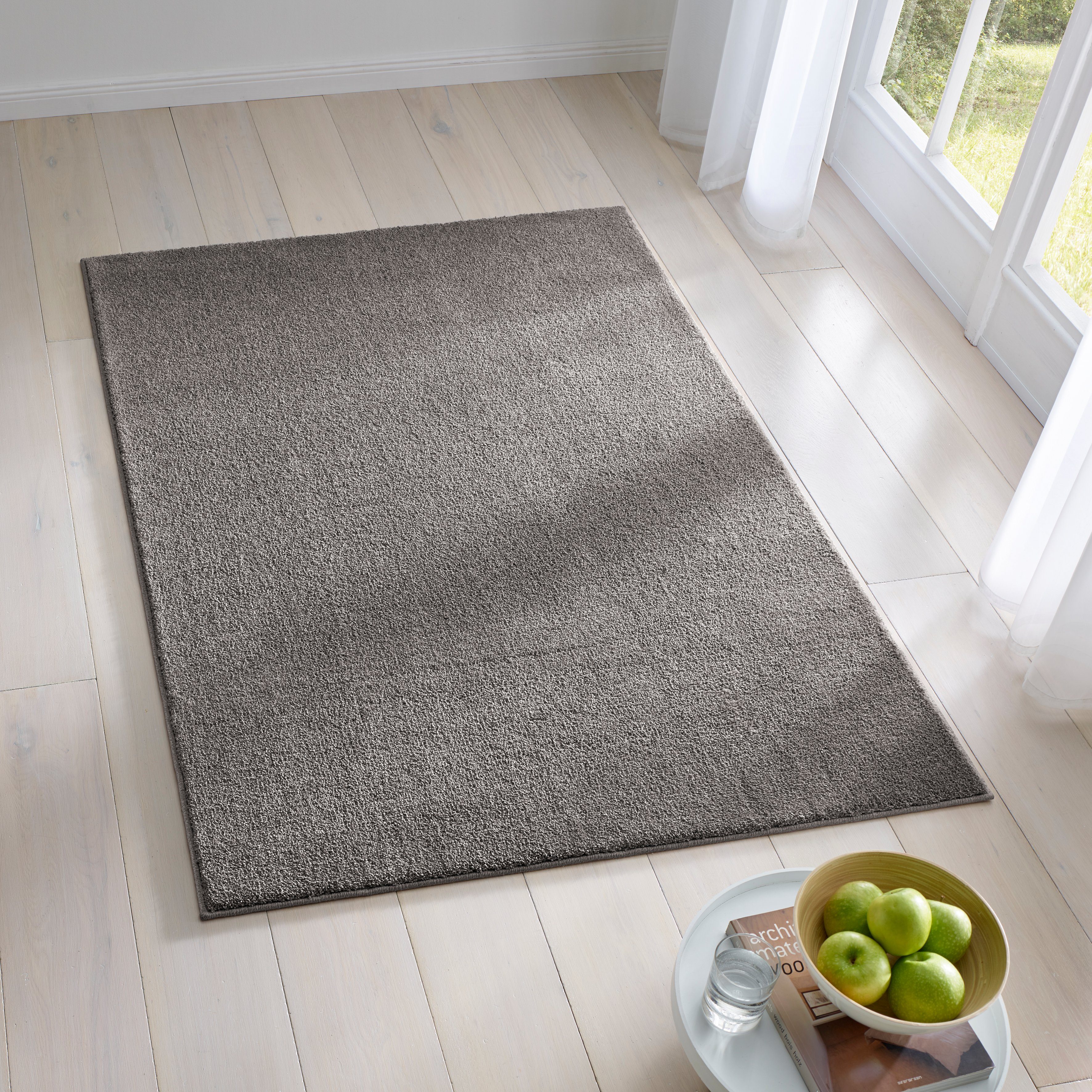 TaCa Home Teppich Kurzflor-Frisee-Teppich, rechteckig, Höhe: günstig online kaufen