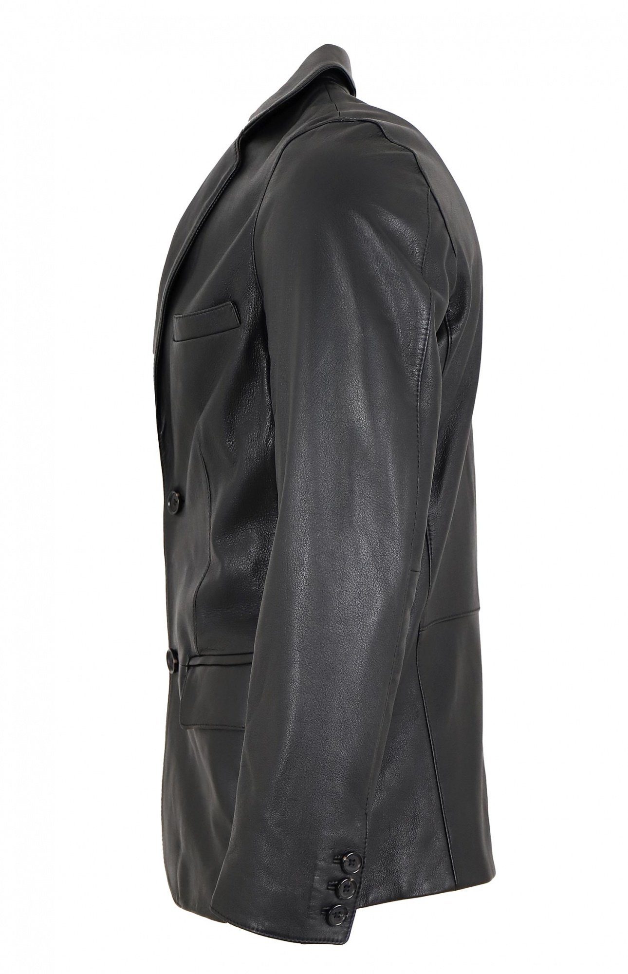 Lederjacke Claudio Echtleder Herren Lederjacke Sakko Lammnappa schwarz