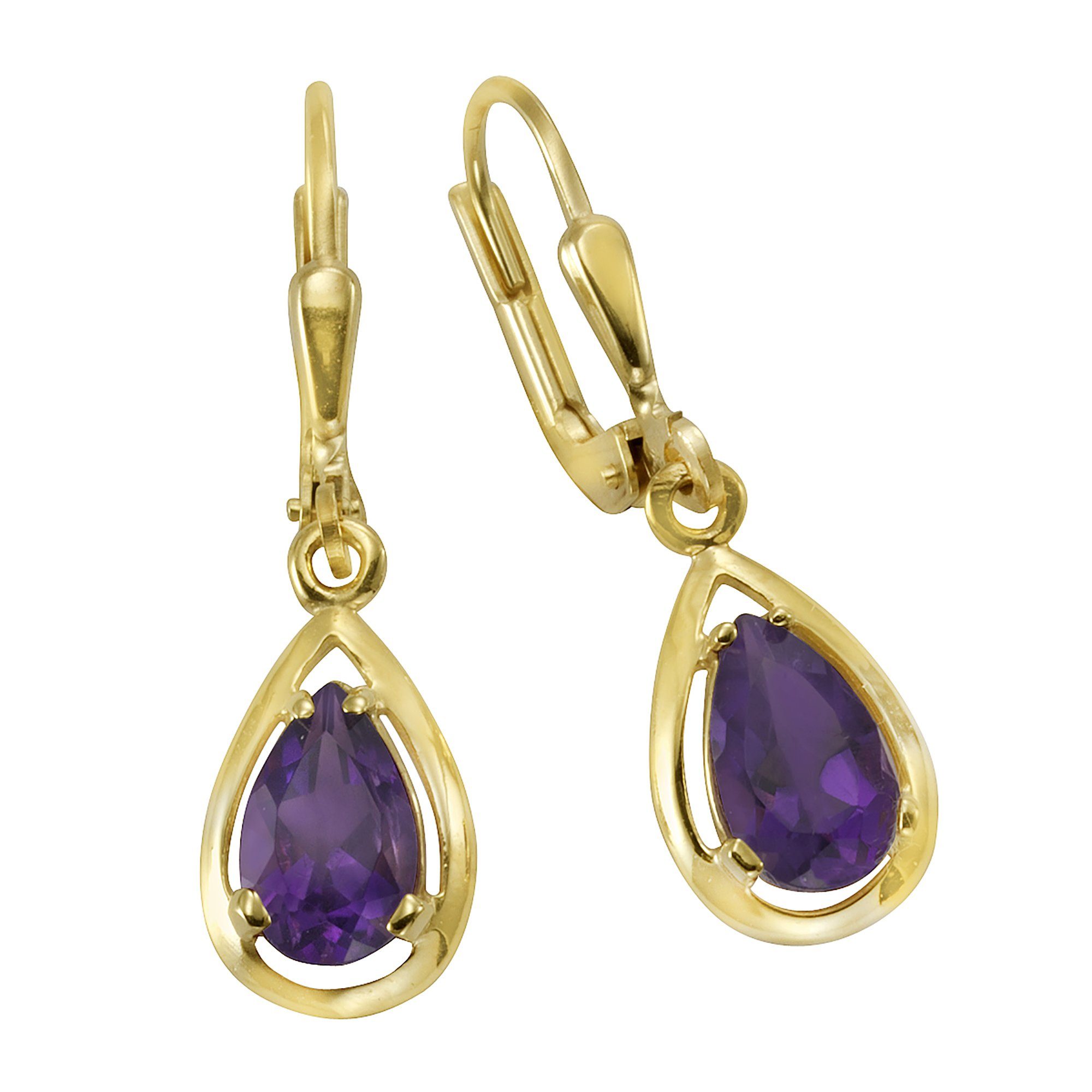 Fascination by Ellen K. Paar Ohrhänger Gold 333 Amethyst