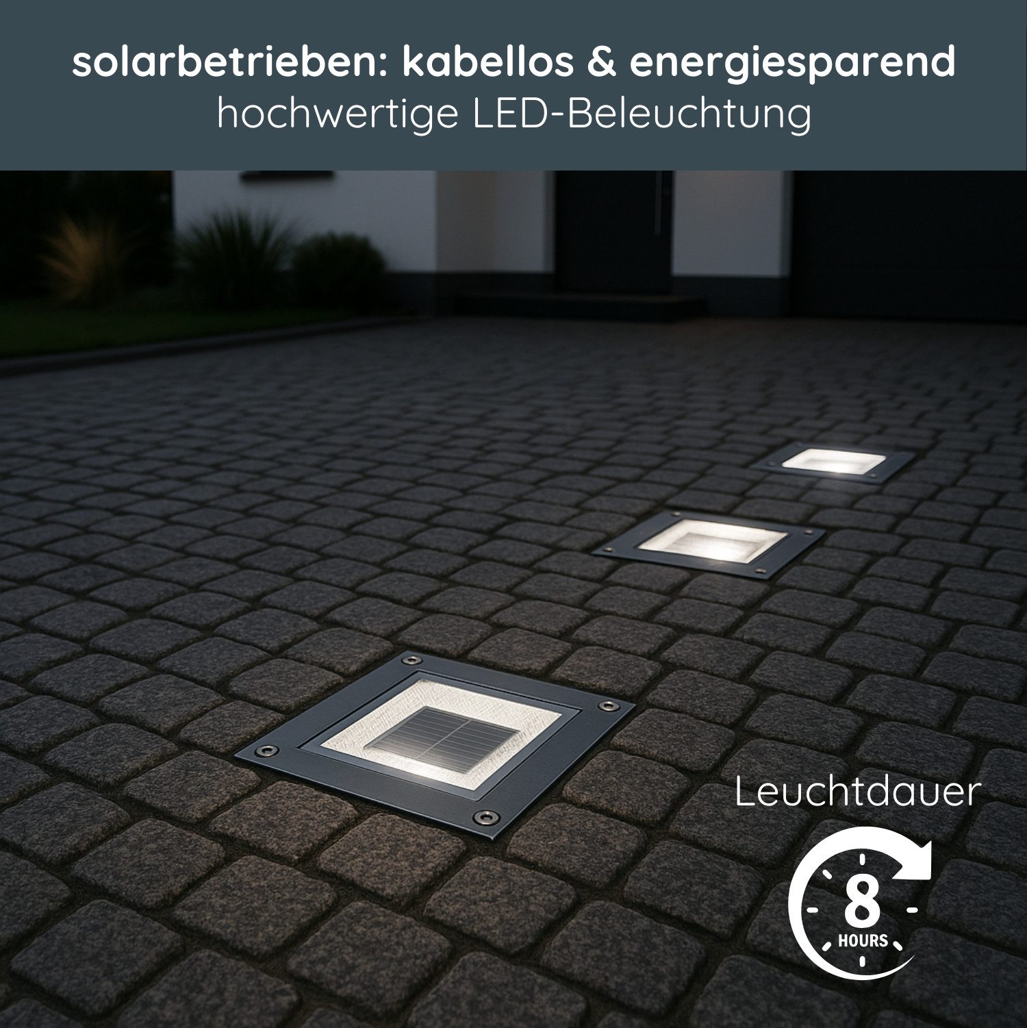 MeLiTec LED Solarleuchte 3er Set, Solar-Bodeneinbauleuchte, IP67, bis 750kg günstig online kaufen
