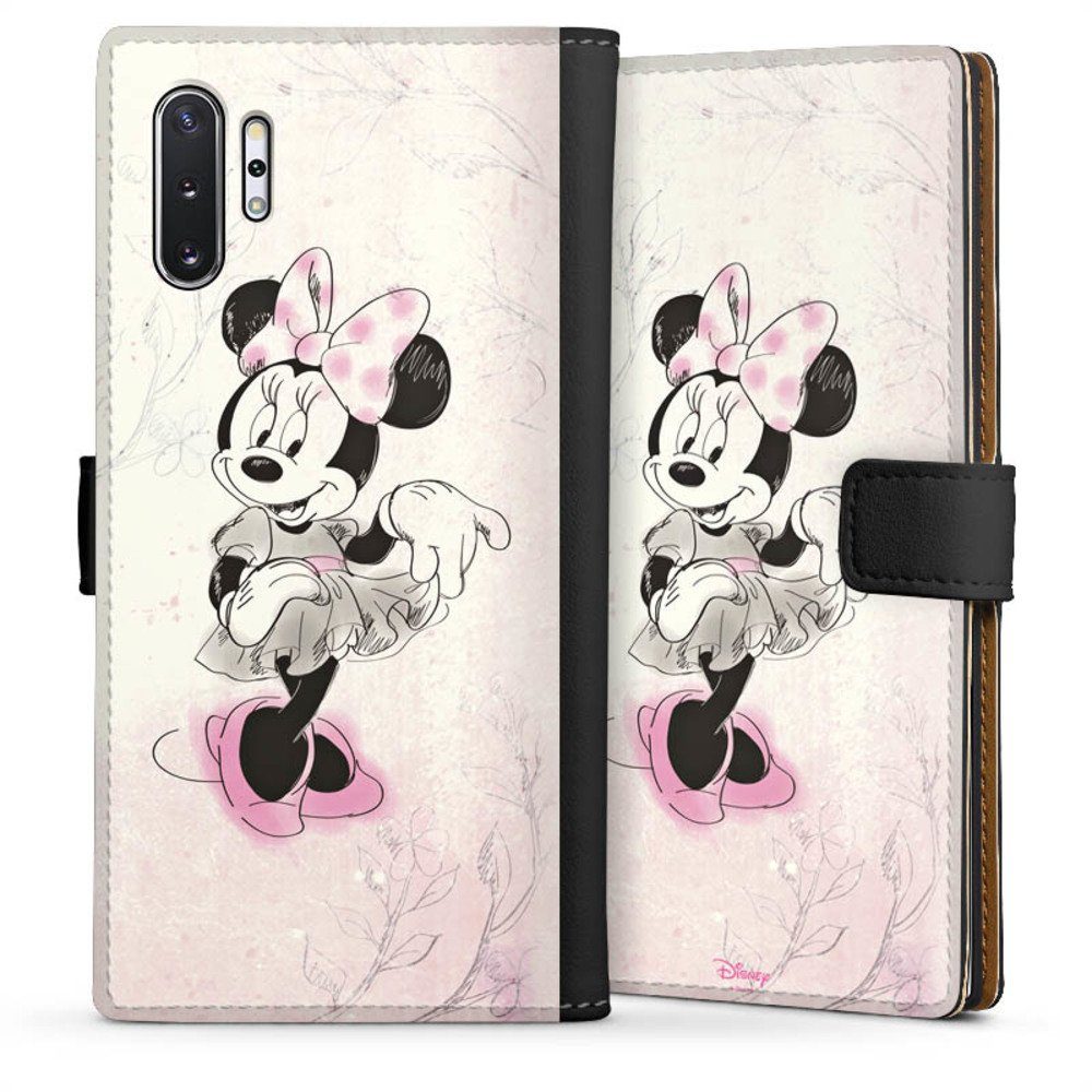 DeinDesign Handyhülle Minnie Mouse Disney Vintage Minnie Watercolor, Samsung Galaxy Note 10 Plus Hülle Handy Flip Case Wallet Cover