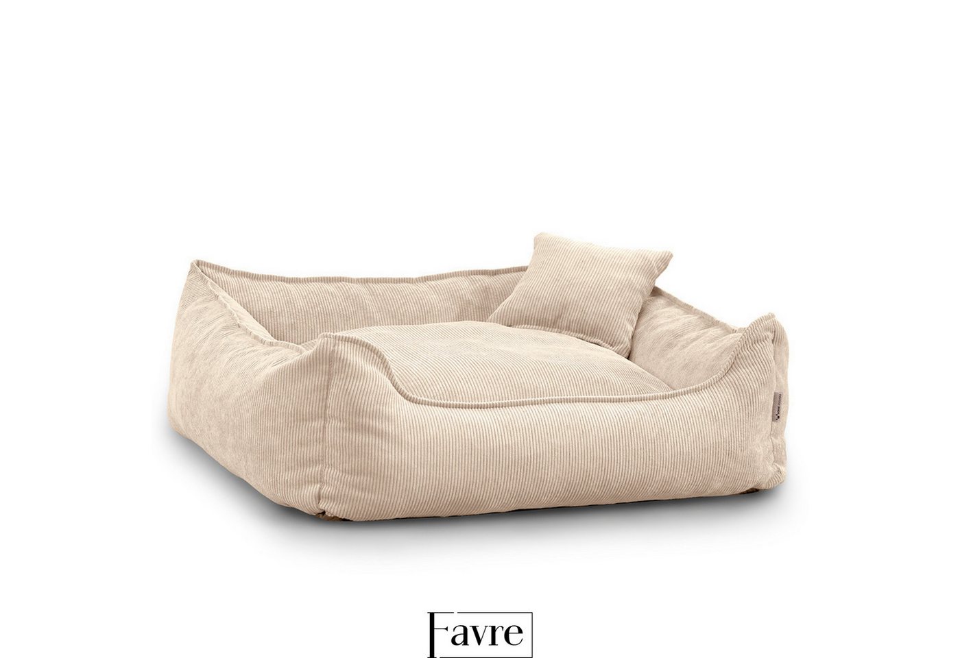 Thumbnail - FAVRE Tierbett Hundebett Lucky mit abnehmbarem, waschbarem Cord-Bezug, 100% Polyester, verschiedene Größen, Gratis Kopfk...
