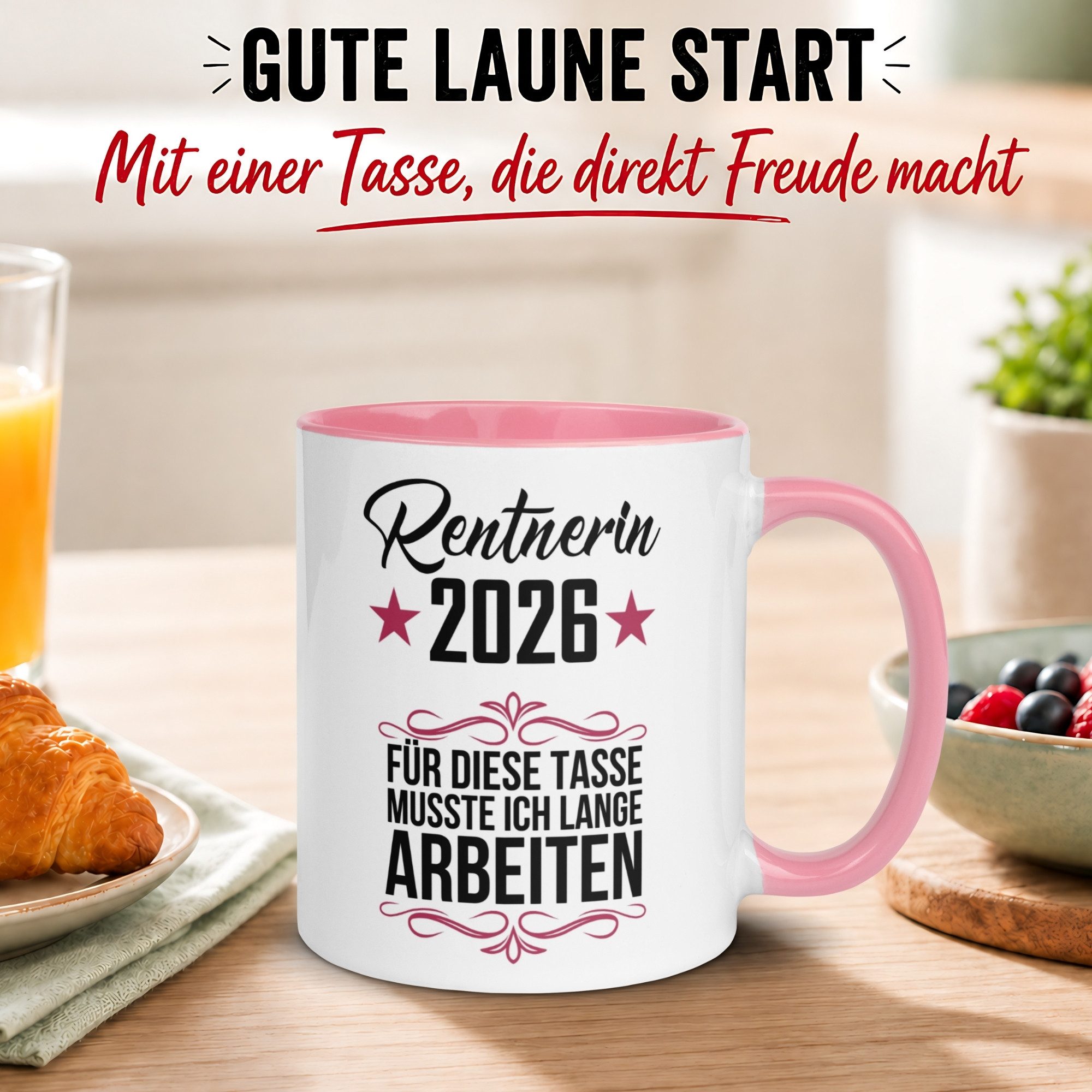 Momentals Tasse Rentnerin 2026 – „Für die musste ich lange arbeiten“ – Rente Frau, Gratis Versand · Links-&Rechtshänder · Spülmaschinenfest