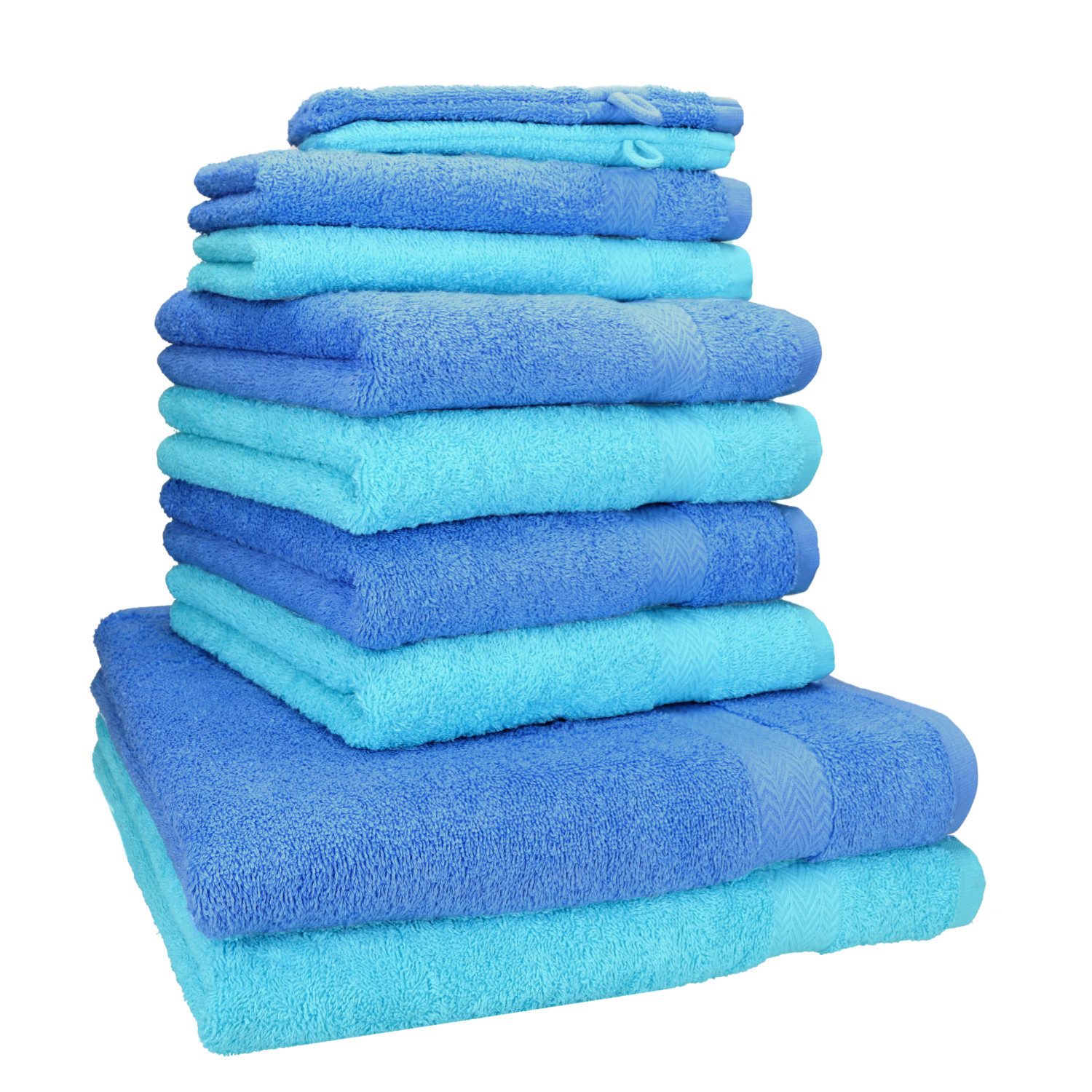 Betz Handtuch Set 10-TLG. Premium Farbe Hellblau & Türkis, Baumwolle (Set, günstig online kaufen