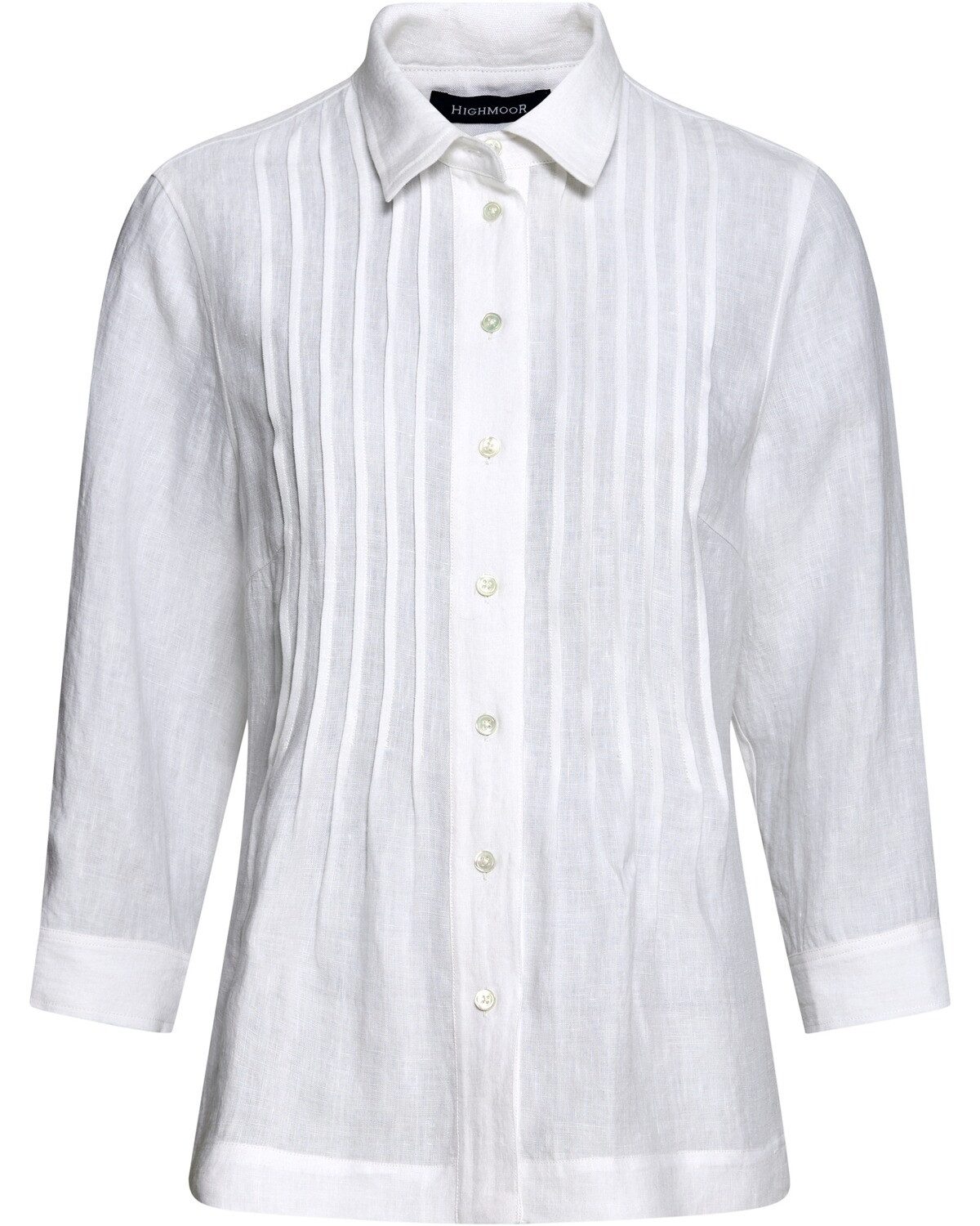 Highmoor Hemdbluse Leinenbluse mit Biesen