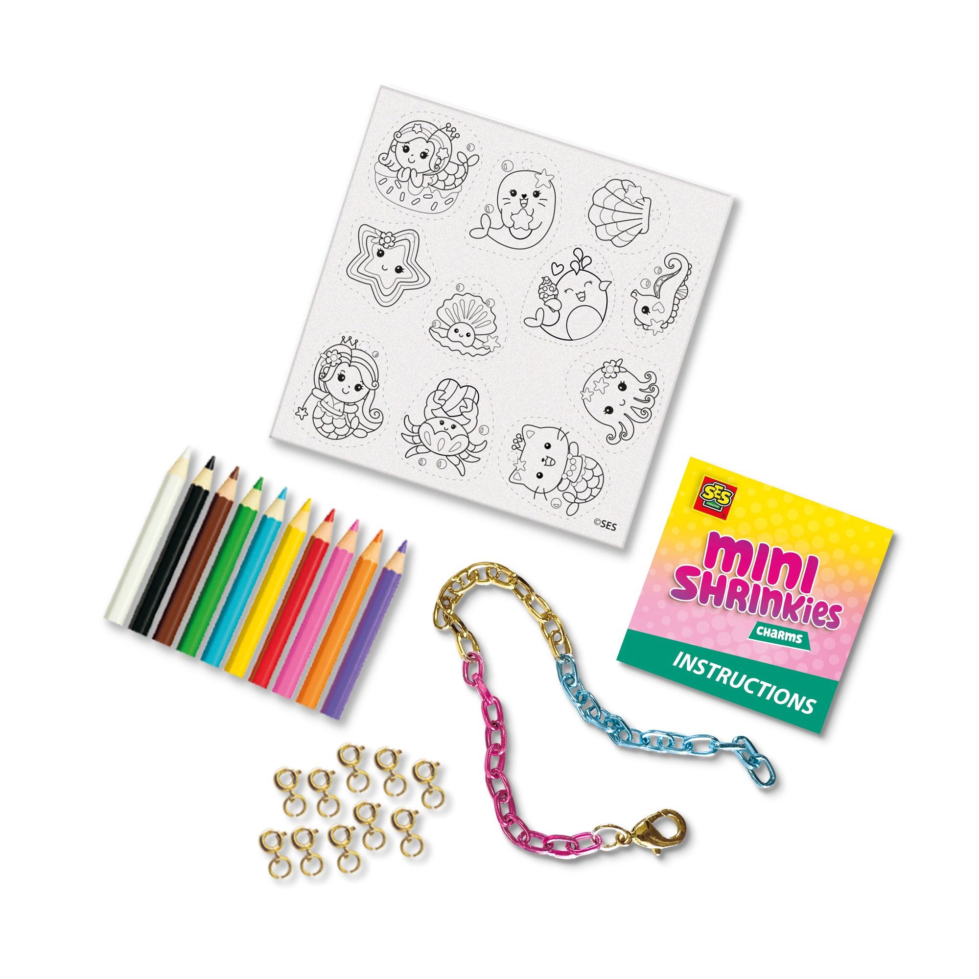 SES Creative Spiel SES Creative Mini Shrinkies – Charms Lovely Ocean (14171)