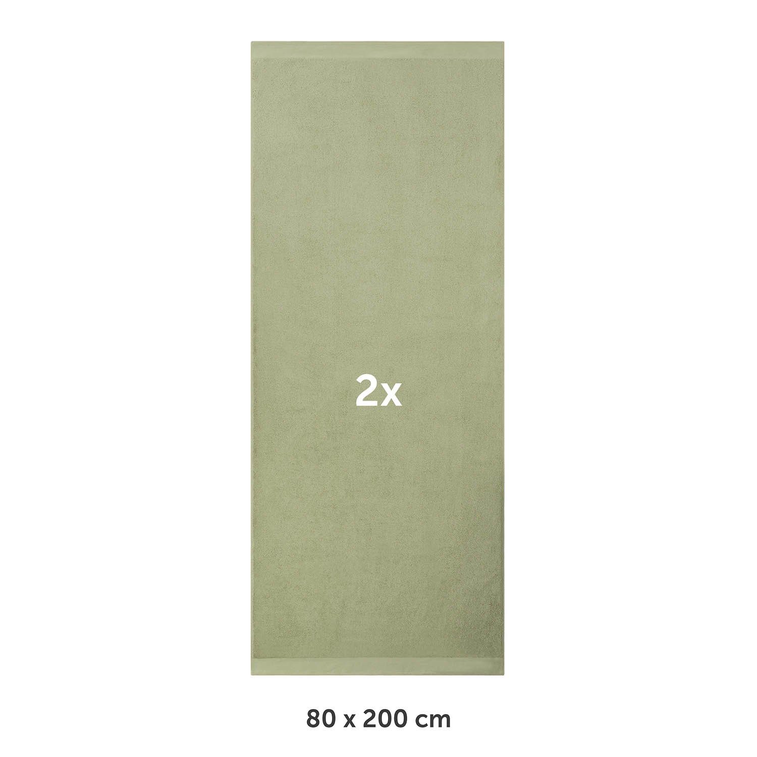 Blumtal Badetücher 2er-Set Premium Frottier Saunahandtuch, 80x200cm mit Aufhängeschlaufen, Frottee (2-St), Baumwolle Oeko-TEX Zertifiziert, saugstark – Bild 2 von 5