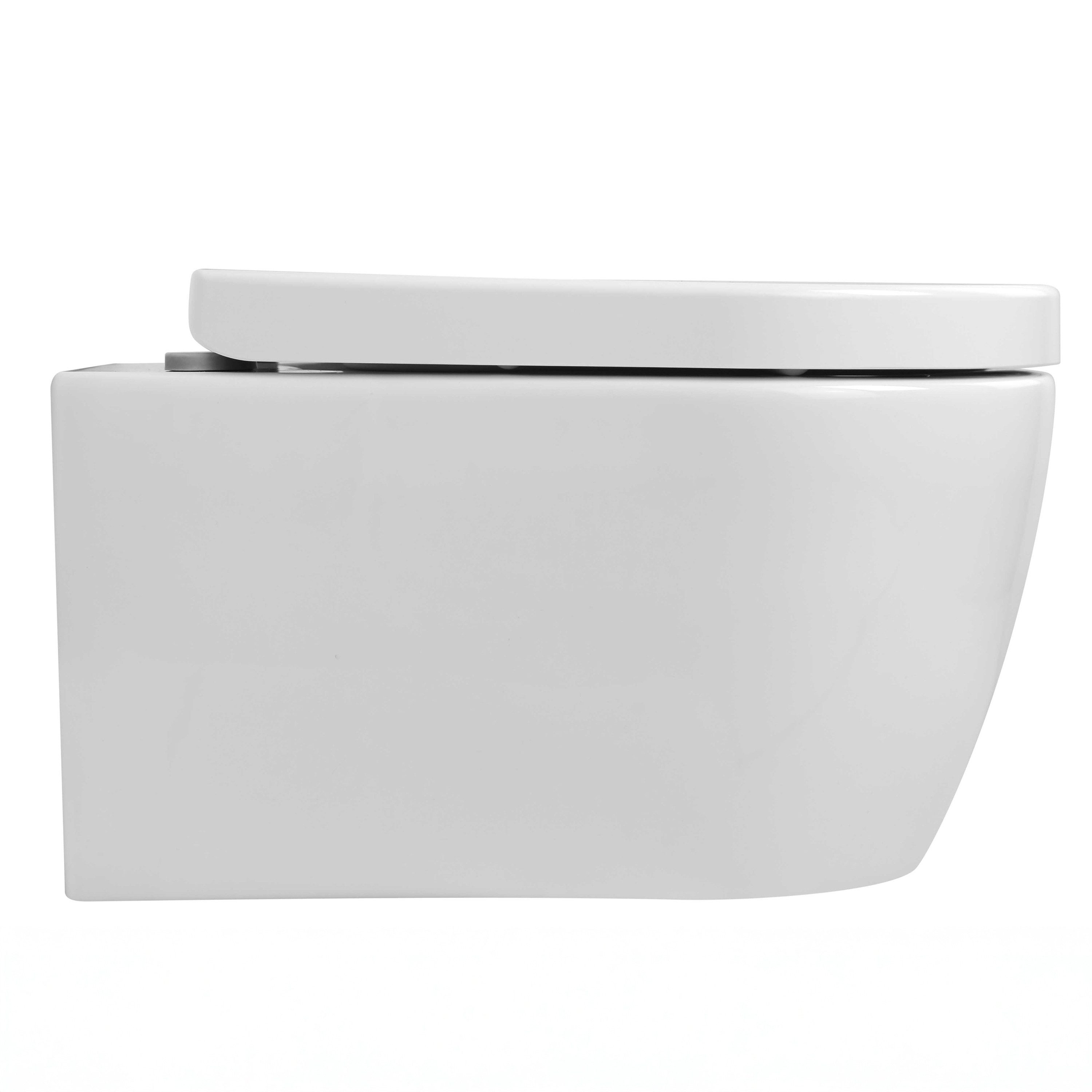 NEG Tiefspül-WC NEG Kompakt Hänge-WC Uno99K (48,5 x 36 cm) inkl. S, Wandmontage, Geschlossener Spülrand