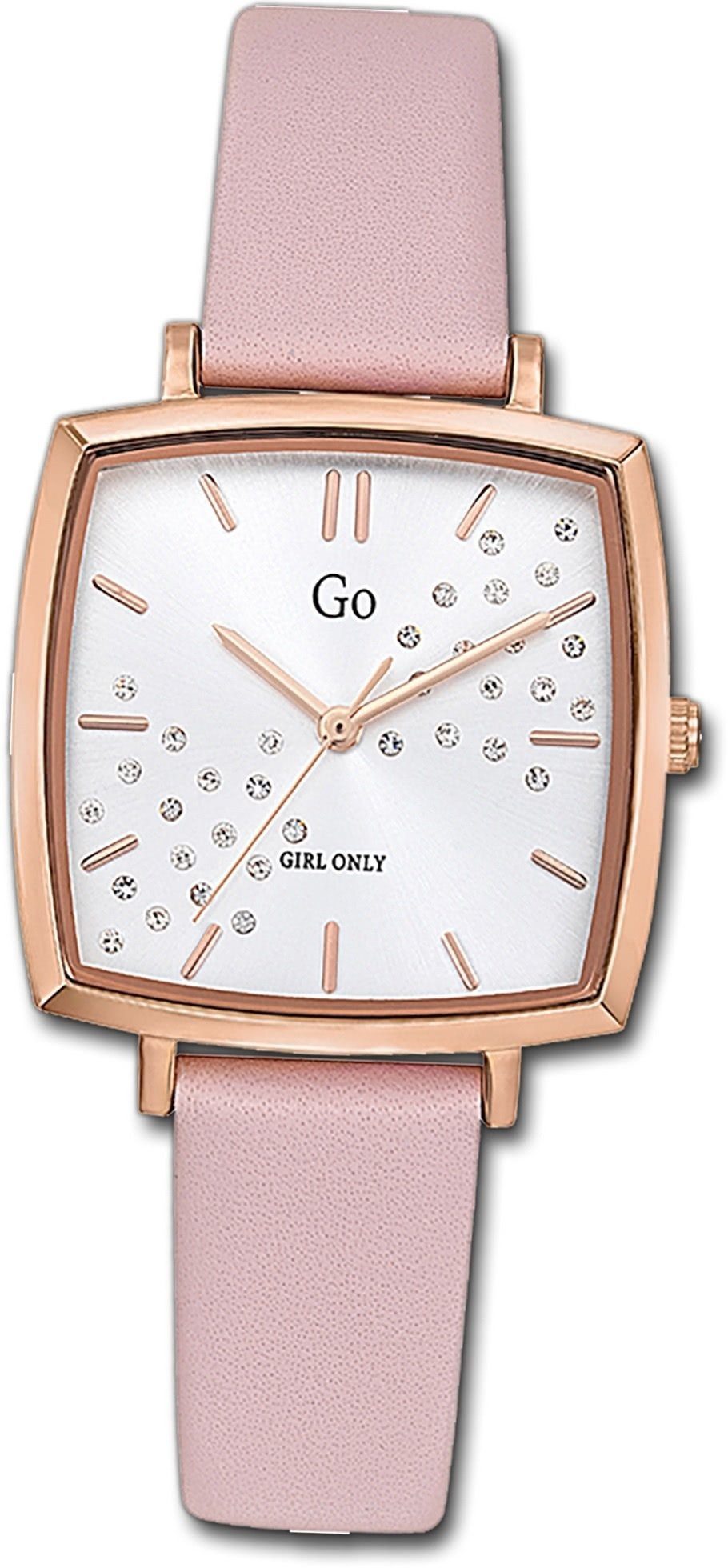 699343, Leder Fashion- Girl Uhr Only Damen mit klein eckiges Quarzuhr Gehäuse, Damenuhr (ca. 30mm), Lederarmband, Only Girl
