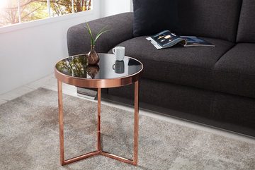 riess-ambiente Beistelltisch ASTRO Ø50cm kupfer / schwarz (Einzelartikel, 1-St), Wohnzimmer · Glasplatte · Metall · rund · Modern Design