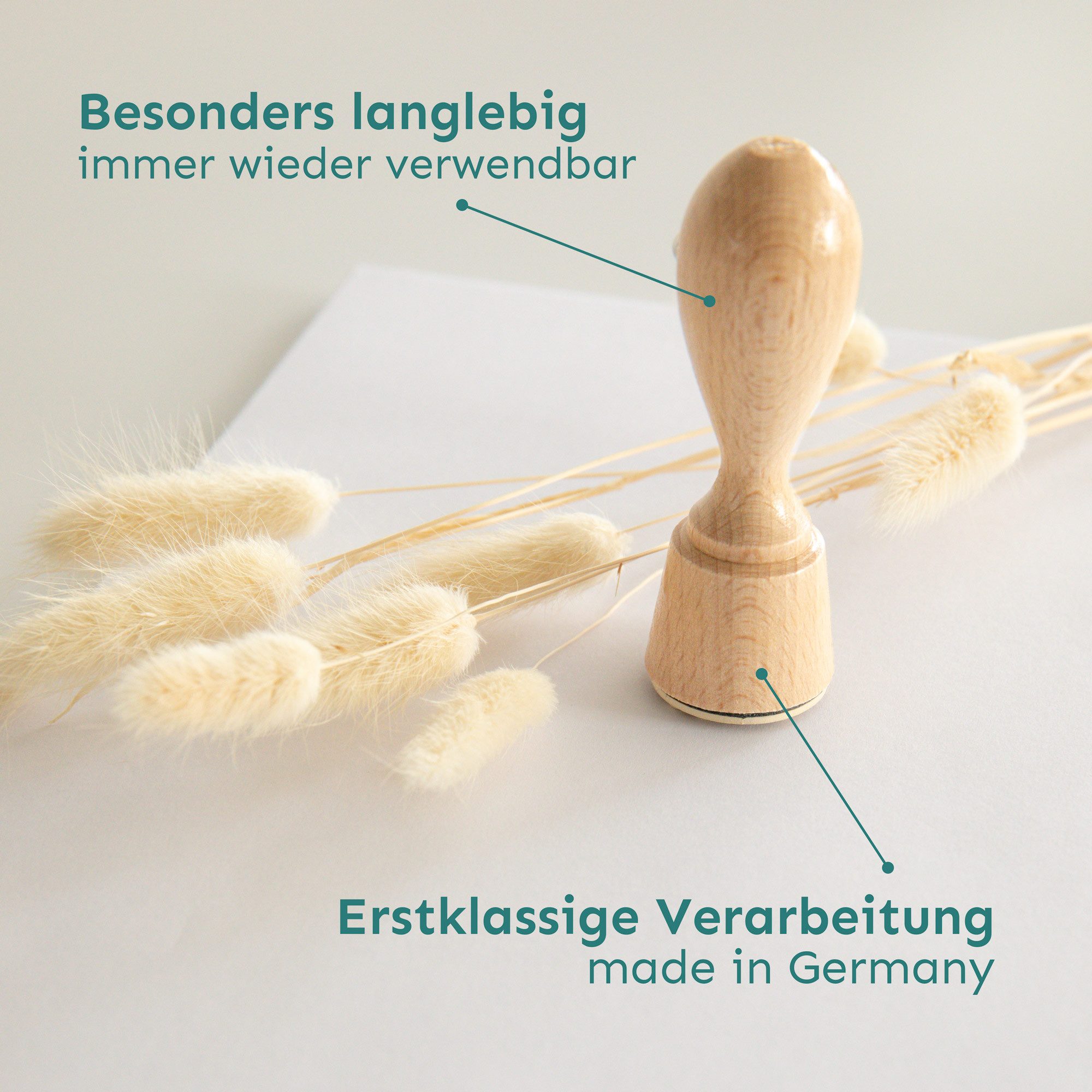 white & ivory Stempel Holzstempel „schön, dass du da bist“, Motiv: "Schön, dass du da bist"