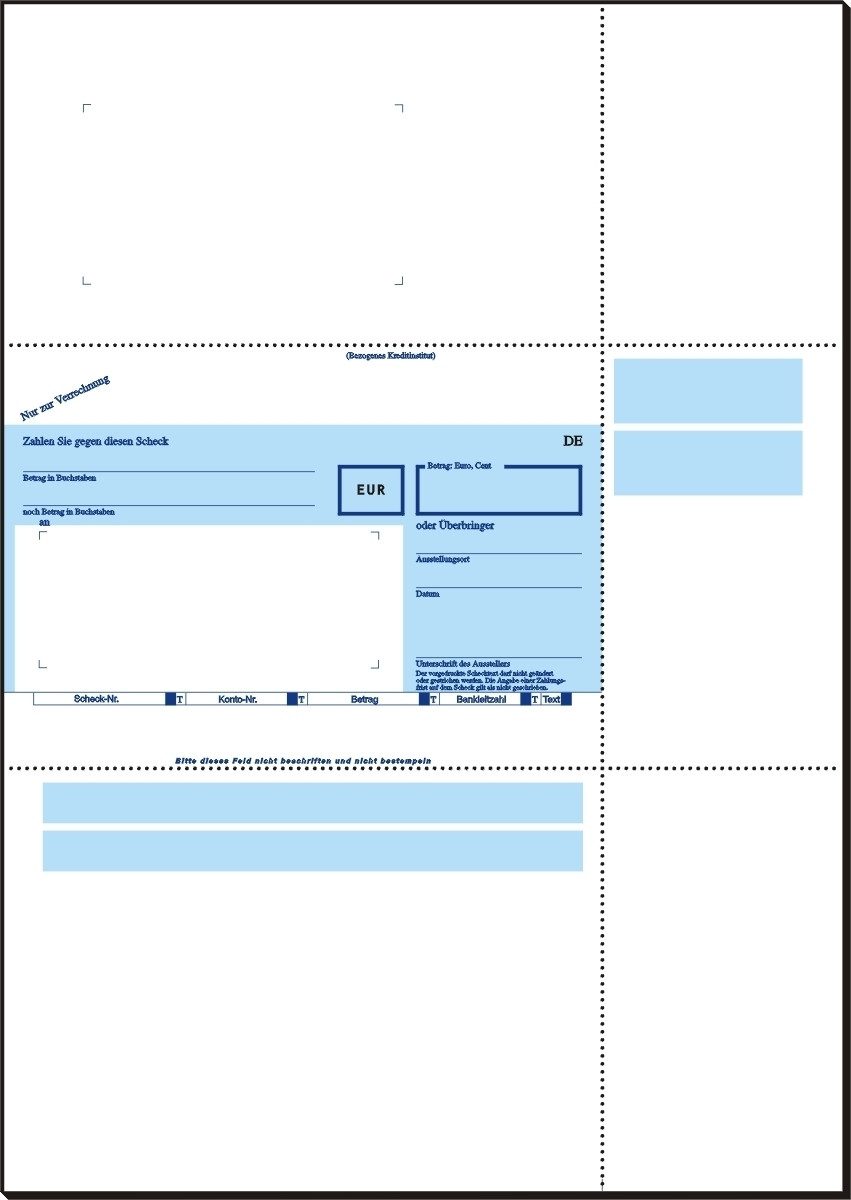 Formularblock Formular Euro-Verrechnungsscheck A4 VE=250 Blatt.
