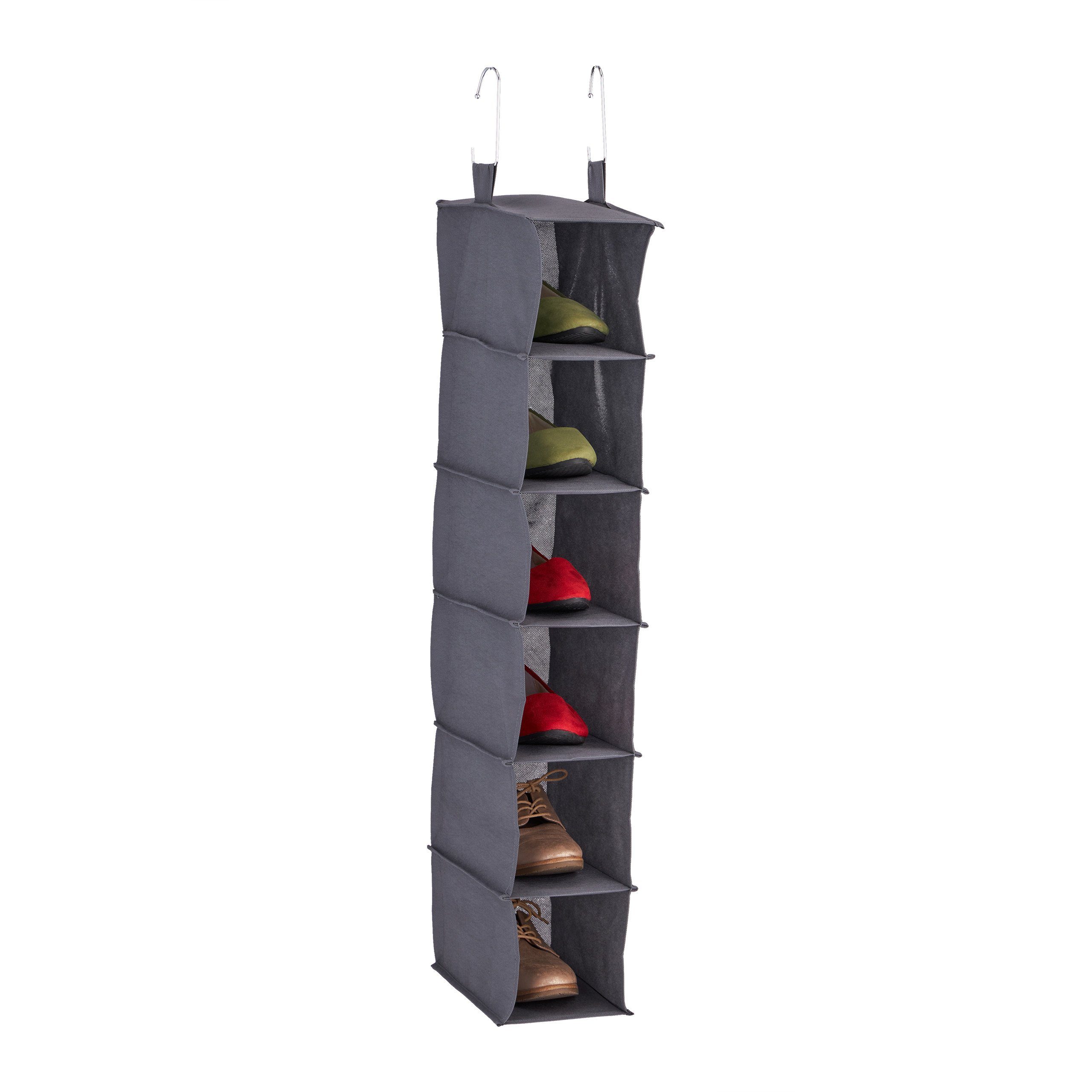 relaxdays Hängeregal Kleiderschrank schmal, Grau günstig online kaufen