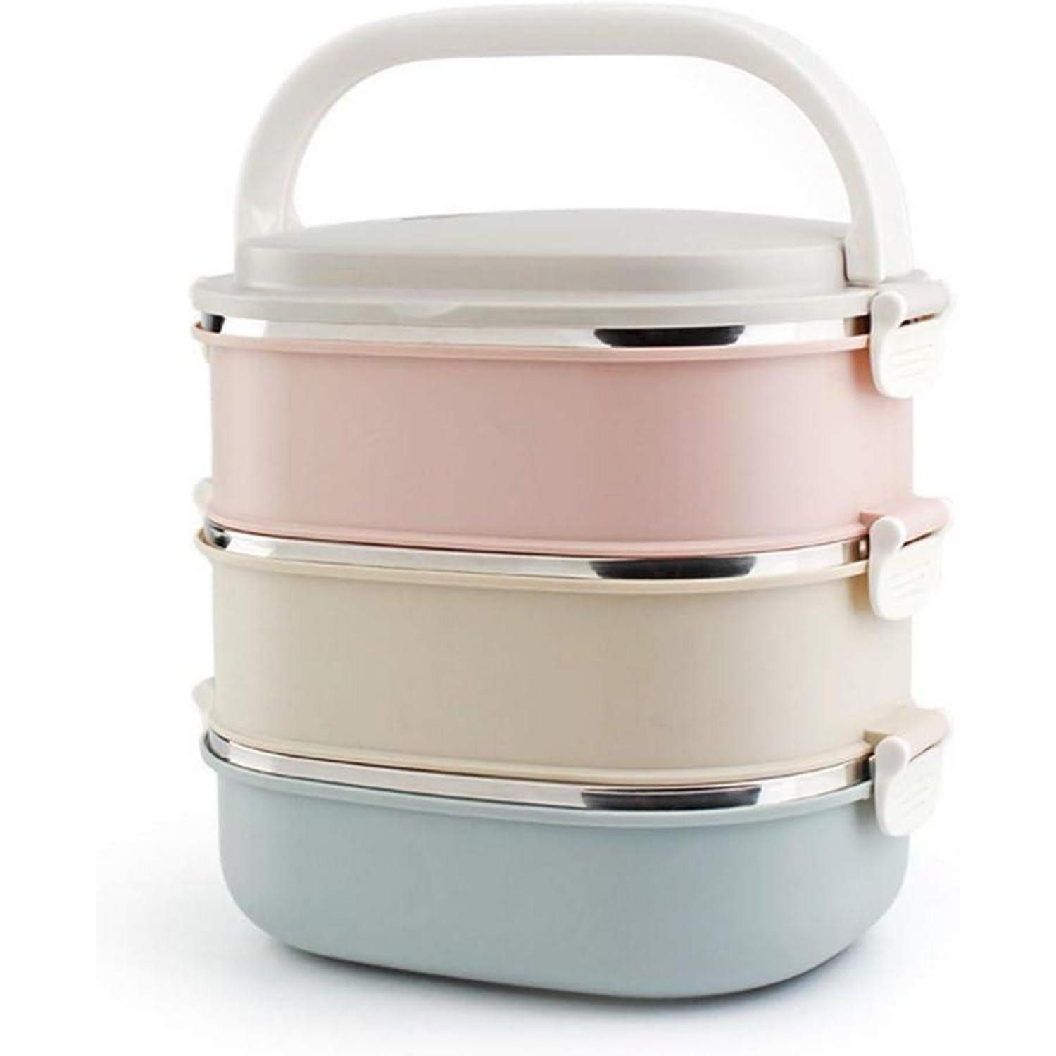 LuxusKollektion Thermobehälter Edelstahl Thermobehälter Speisegefäß Warmhaltebox 3 Etagen Lunchfoods