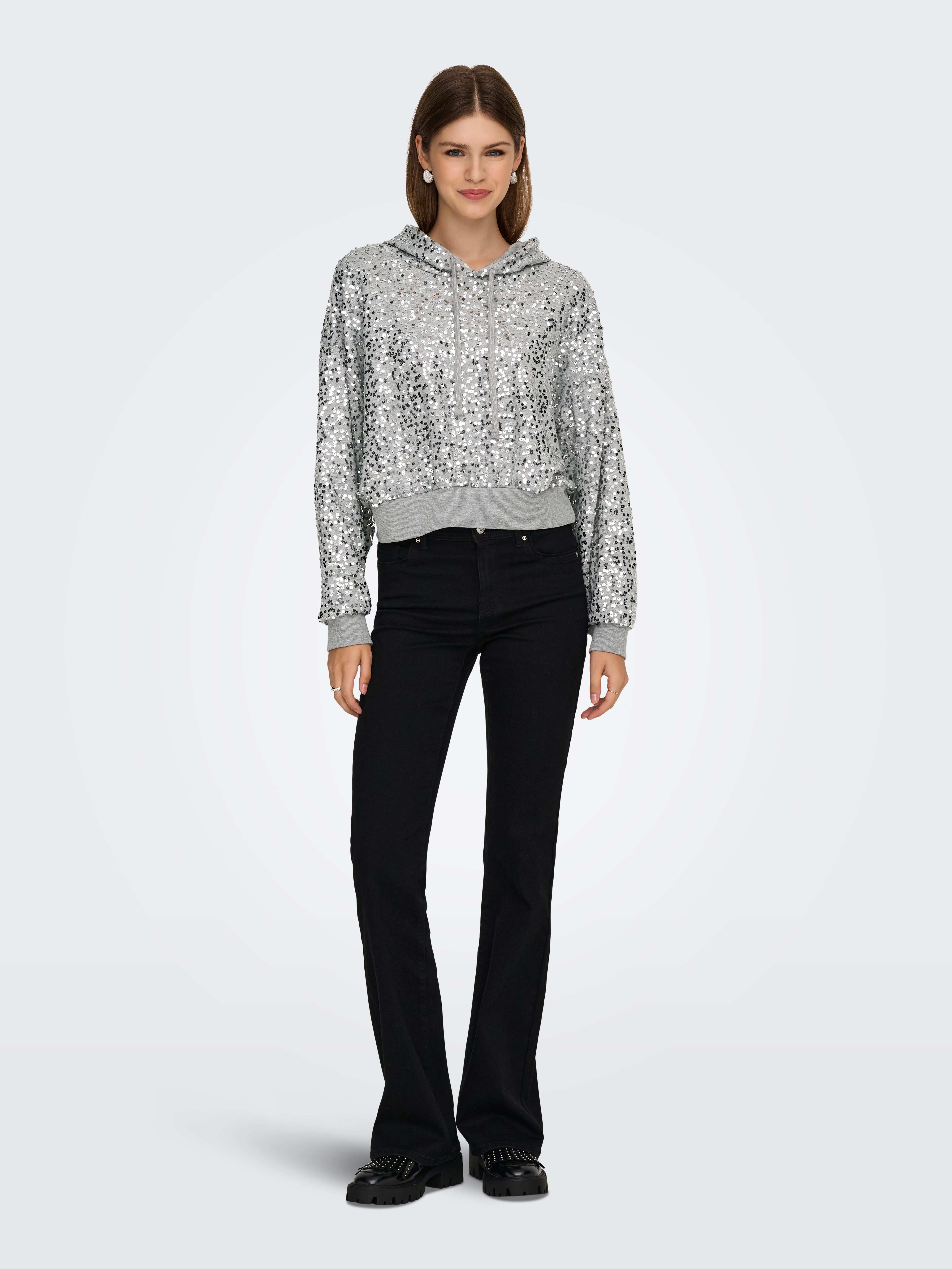 ONLY Kapuzensweatshirt ONLJADA L/S SEQUINS HOOD SWT