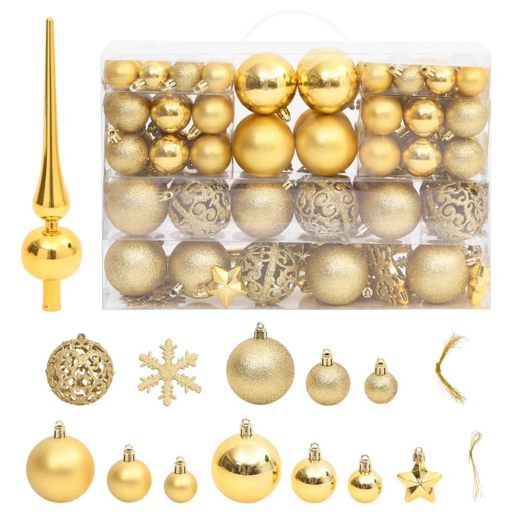 111-tlg. Weihnachtskugel-Set vidaXL Polystyrol Golden Christbaumschmuck (111-tlg)