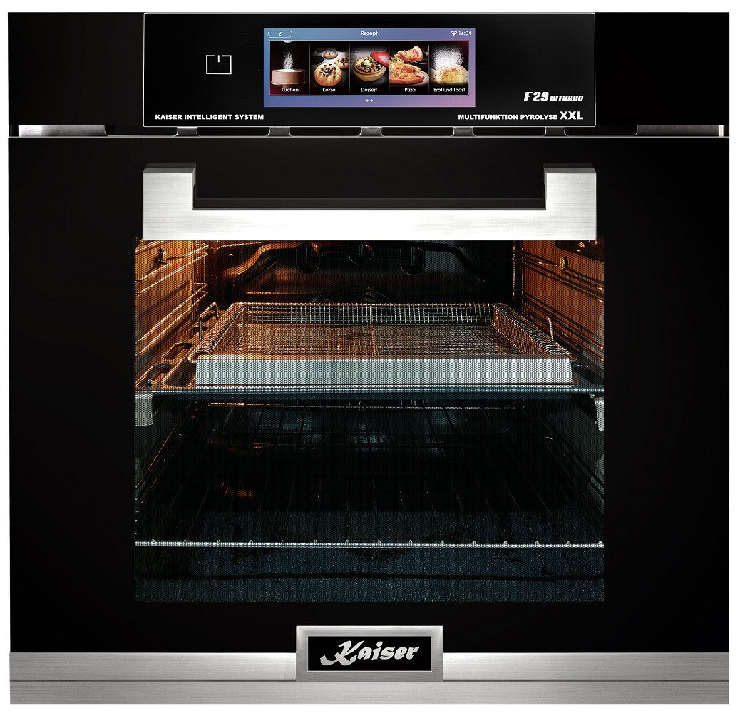 Kaiser Küchengeräte Backofen-Set Herd Set Autark Multifunktions-Elektro-Backofen mit Pyrolyse und Dampfreinigung, TFT Display, 60cm, 86L,Air Fry+Induktions Kochfeld Autark Herd Power Booster 60 cm Anti Scratch/ matt EH 6344 N+KCT 6110 FI., mit 1-fach-Teleskopauszug