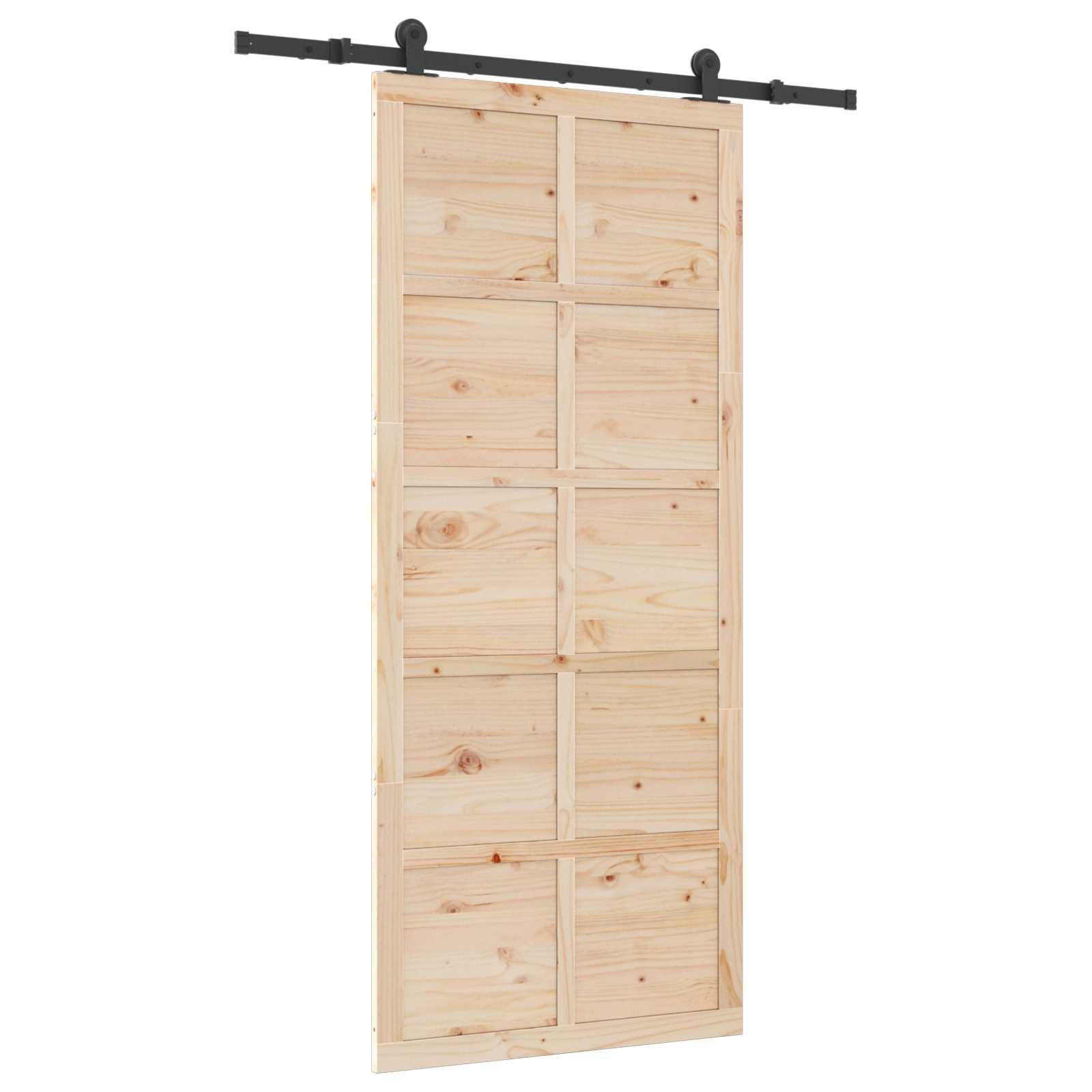 vidaXL Schiebetür Schiebetür 80 x 208 cm Massives Kiefernholz Natur (1-St)