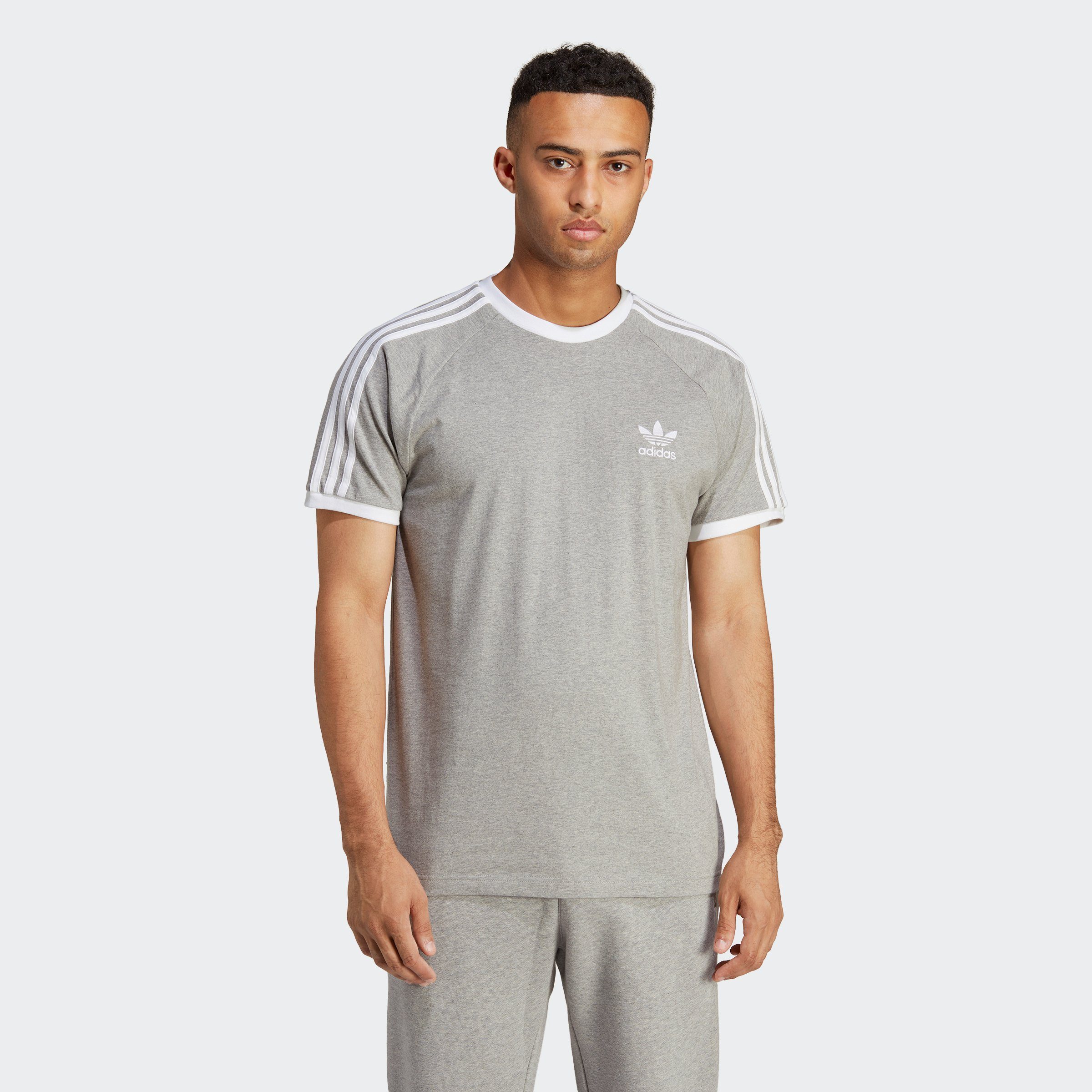 Grey adidas Medium TEE 3-STRIPES T-Shirt Originals Heather