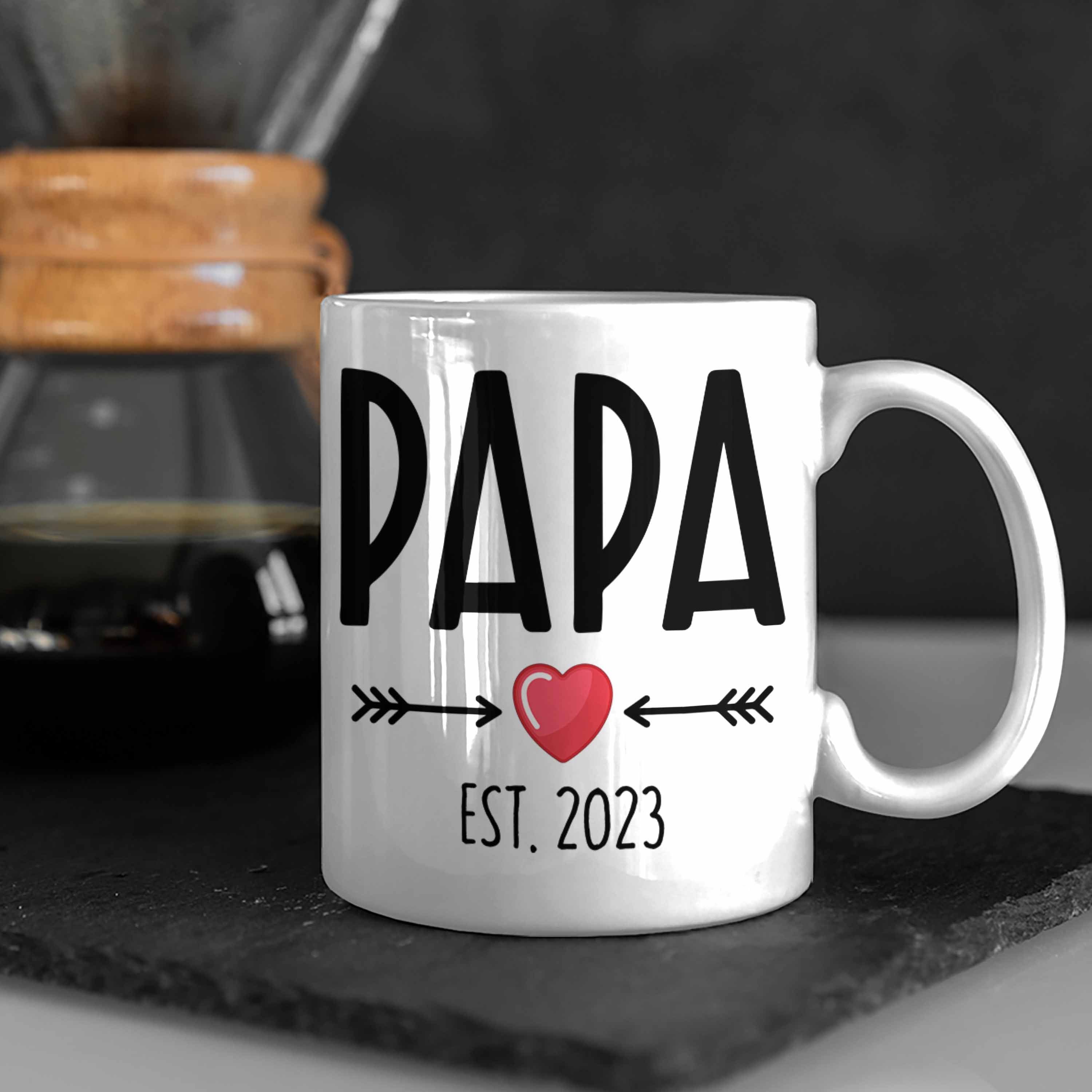 Trendation Tasse Trendation Papa Du 2023 Schwangerschaft - Geschenk Weiss Tasse Wirst