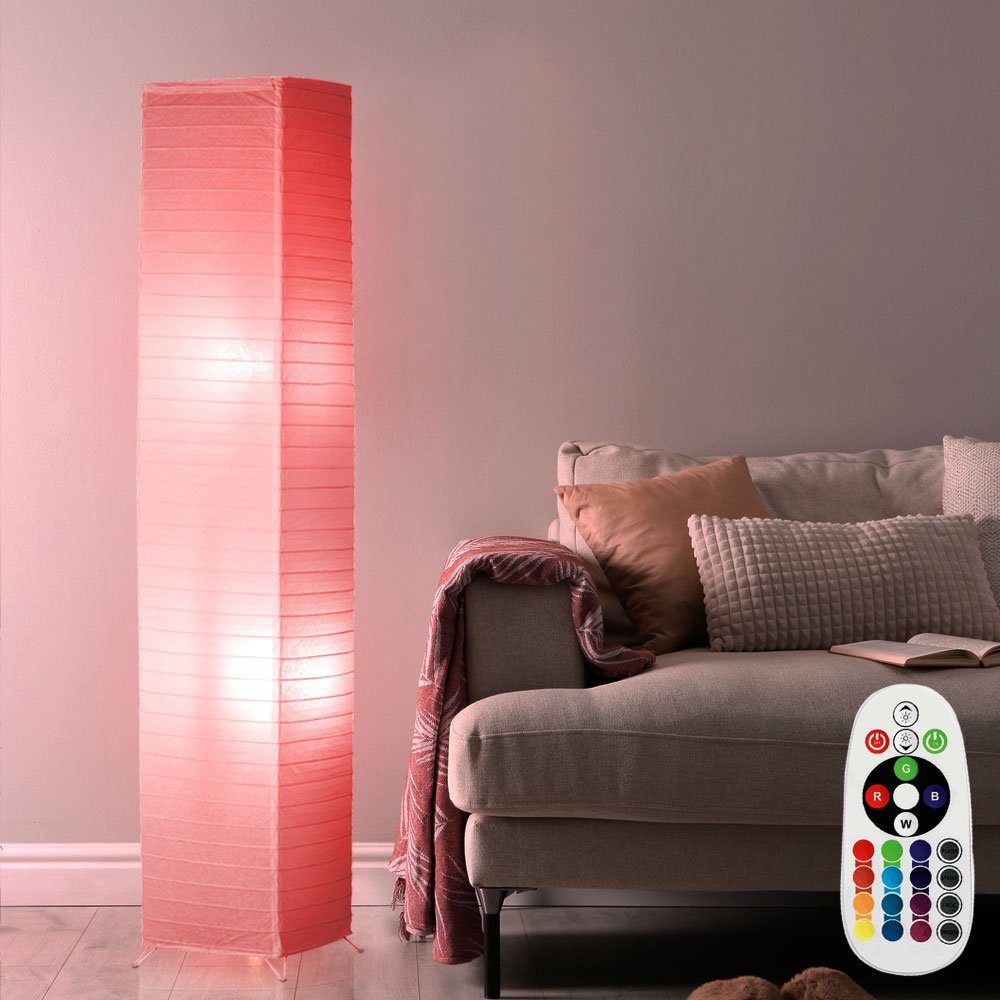 etc-shop LED Stehlampe, Leuchtmittel 15 RGB Steh Farbwechsel, inklusive, LED Leuchte Fuß Steh Papier Watt Lampe Warmweiß, Schalter