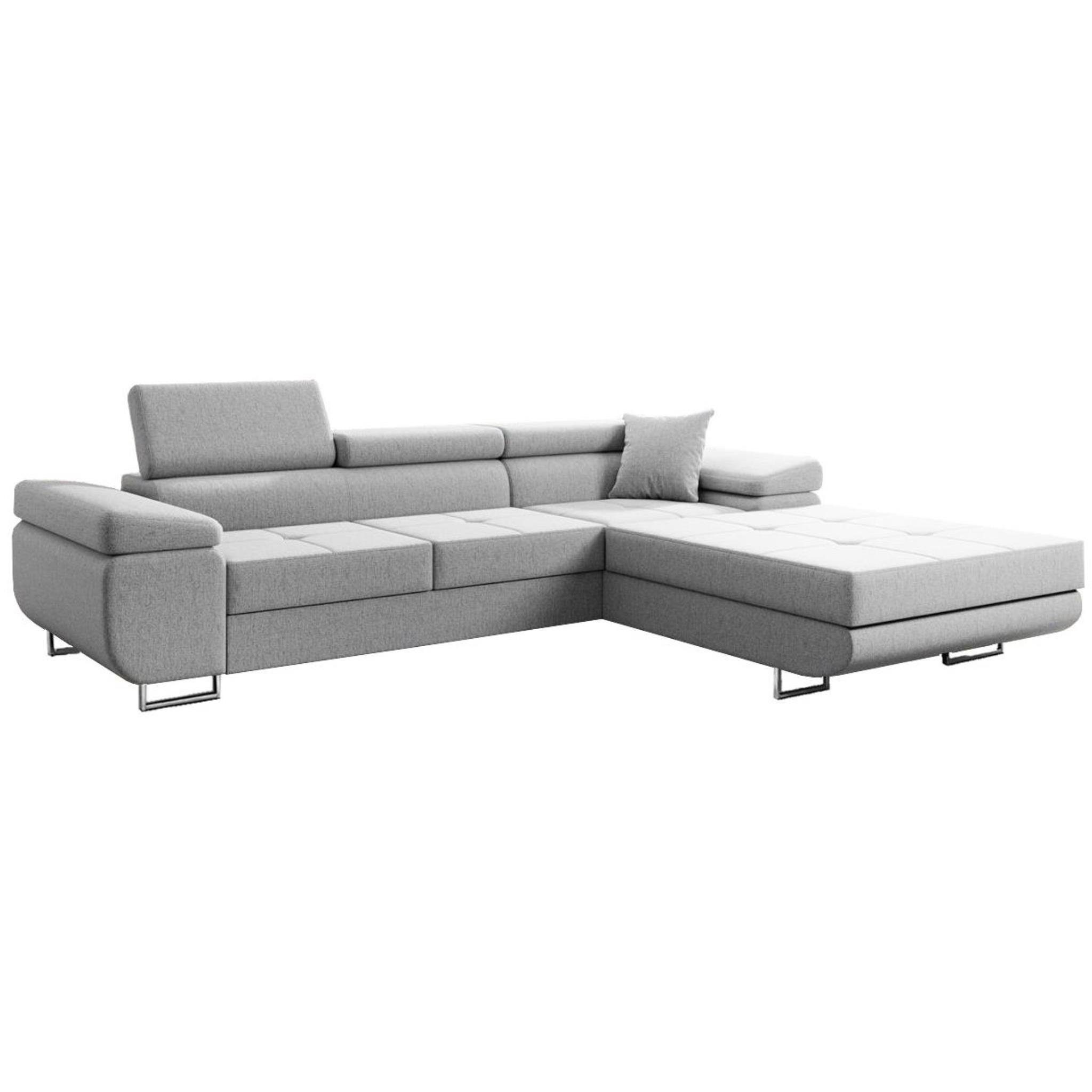 Ecksofa Wellenunterfederung mit L-Form Alons, mit Bettfunktion, Bettkasten, Polsterecke, Beautysofa