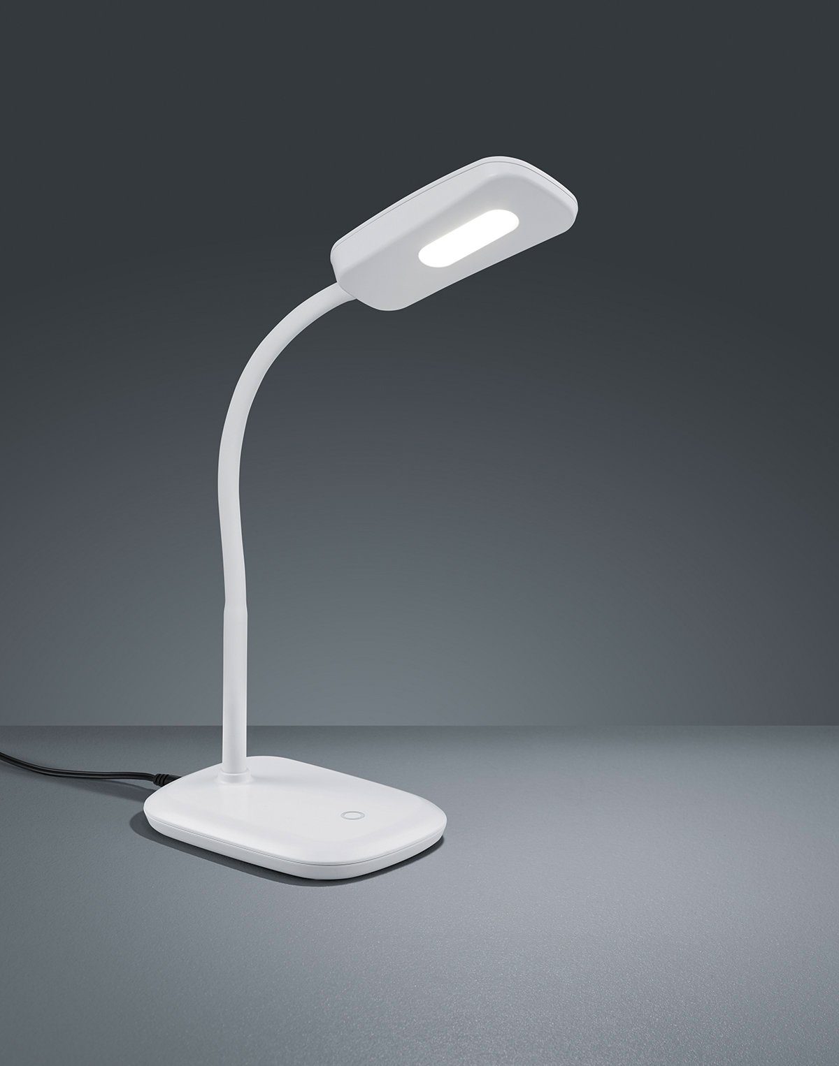 Reality Leuchten LED Tischleuchte Boa, LED fest integriert, Warmweiß, Schreibtischlampe, weiß, Touch Dimmer, warmweiß, verstellbarer Flexarm – Bild 2 von 5