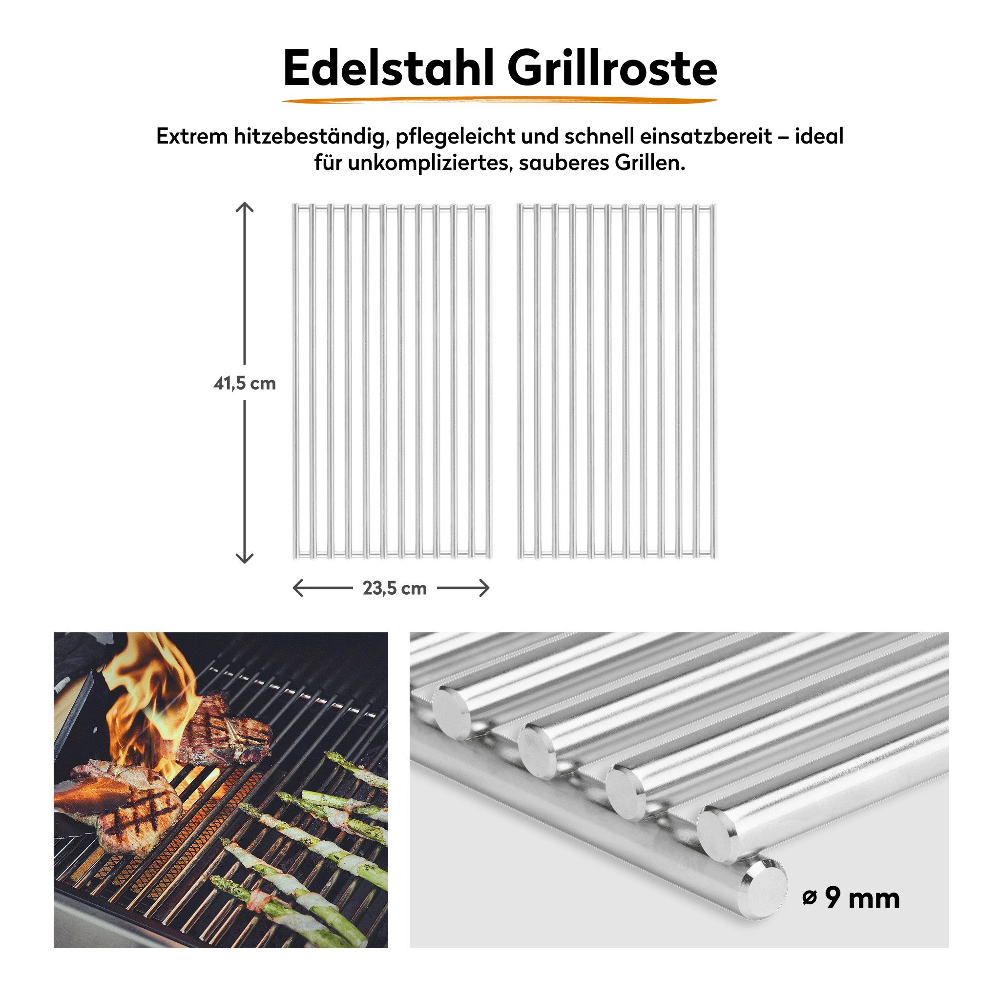 BURNHARD® Gasgrill 2-Brenner 900°C Infrarot-Keramikbrenner, Edelstahl-Grillrost, Grillabdeckung, klappbare Seitentische – FRED Jr. Deluxe – Series 3, Series 3