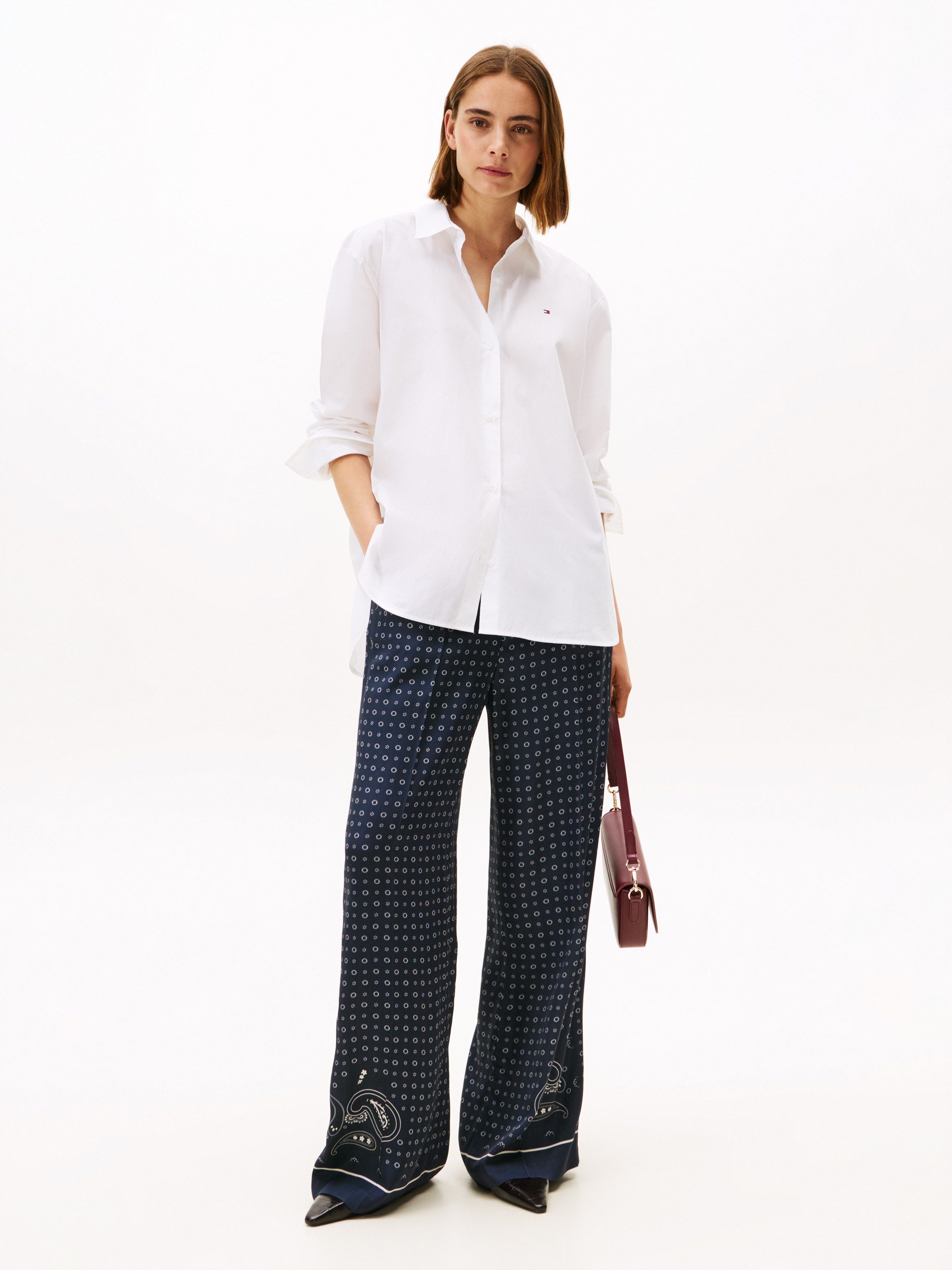 Tommy Hilfiger Langarmbluse ESS POPLIN EASY FIT SHIRT Baumwolle