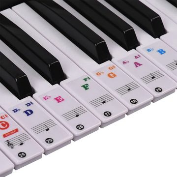 Lubgitsr Aufkleber Klavier Keyboard Noten Aufkleber für 88/76/61/54/49/37 Tasten Farbige, (1tlg)