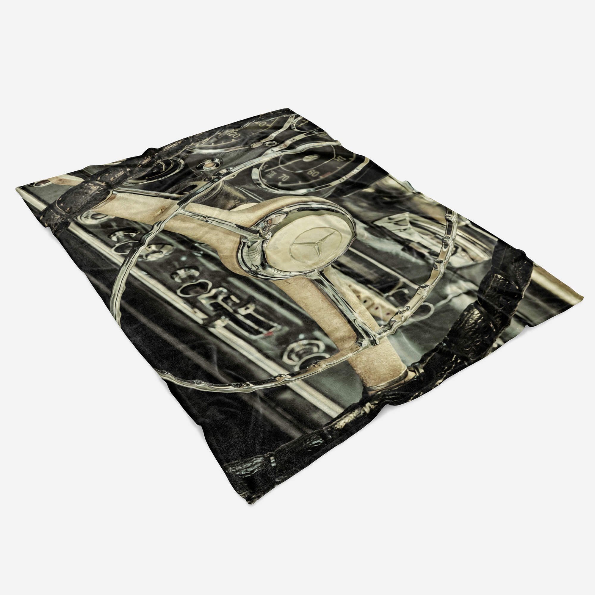 Handtücher Handtuch Strandhandtuch Saunatuch Kuscheldecke mit Fotomotiv Oldtimer Mercedes, Baumwolle-Polyester-Mix (1-St), Handtuch