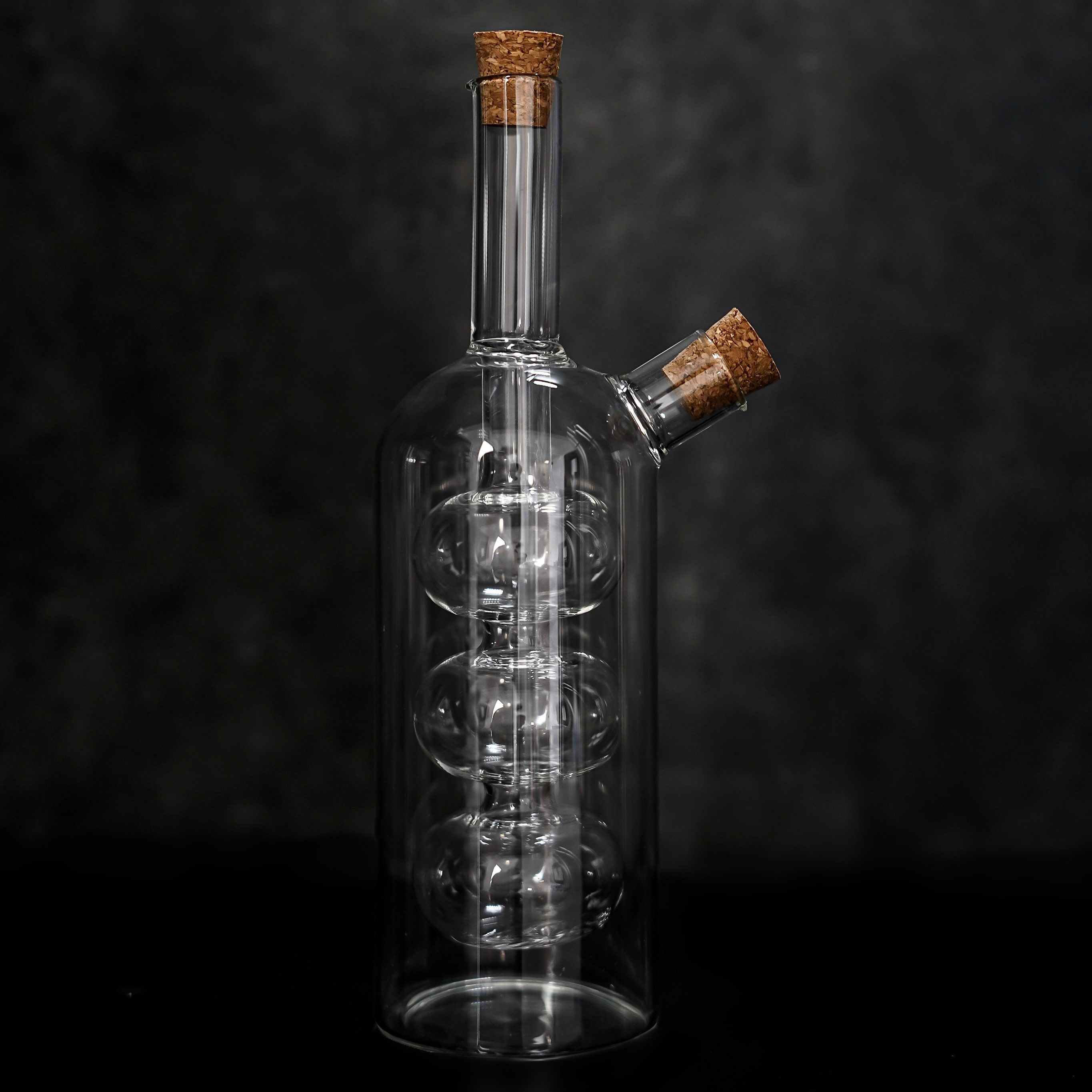 Almina Menage-Set 2in1 Öl- & Essigflasche "Zeyla Di Due" aus Borosilikatglas mit Korken, (1-tlg) – Bild 4 von 5
