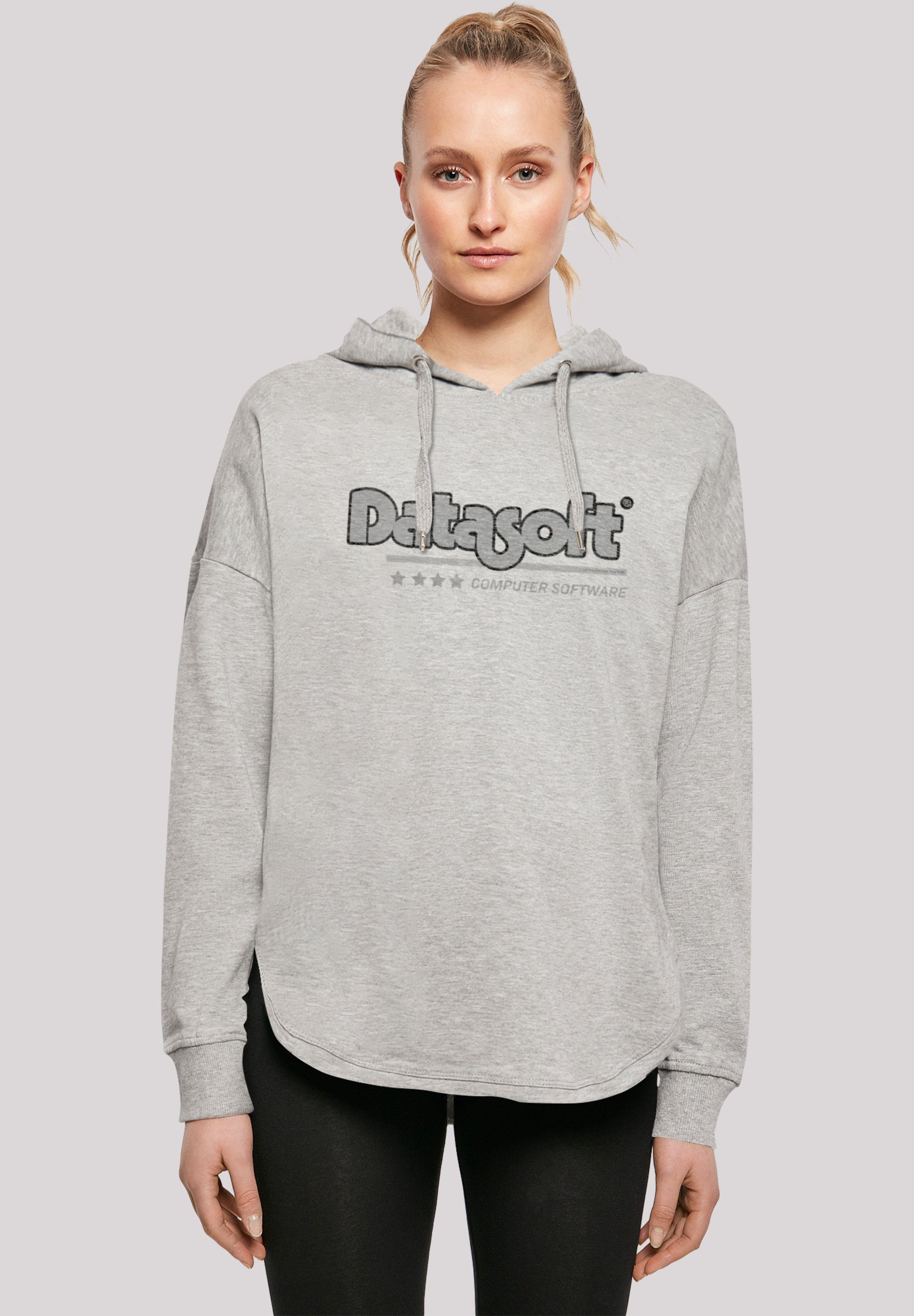 F4NT4STIC Kapuzenpullover Retro Gaming Datasoft Logo schwarz Print grey