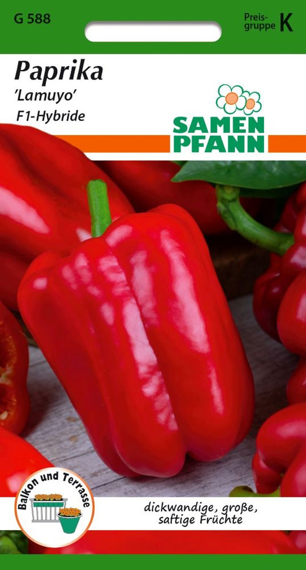SAMEN PFANN Gemüsesamen Paprika, Lamuyo F1 - Paprika-Samen Saatgut Samen, Capsicum annuum