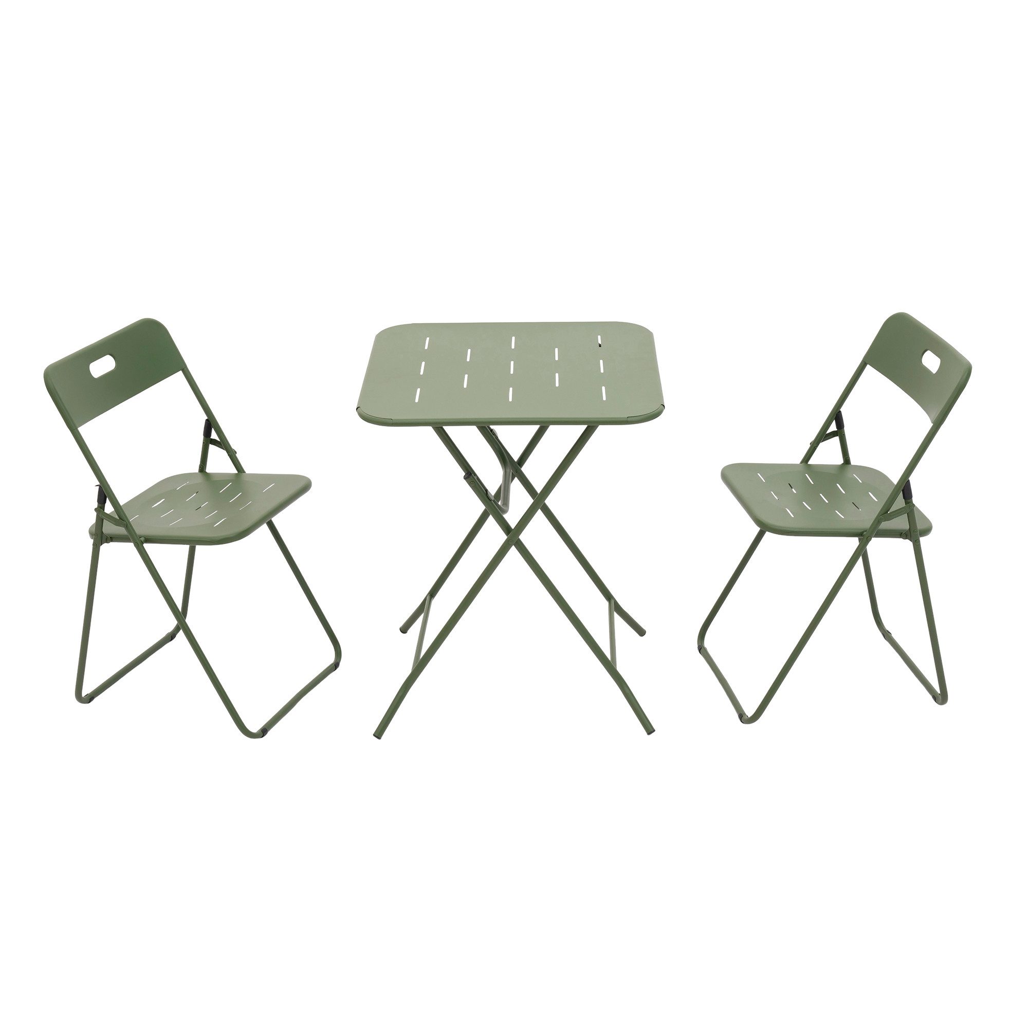 Odikalo Balkonset Gartenmöbel-set mit klappbarer Aufbewahrung, (Outdoor 3-Piece Foldable Bistro Set E coating Folding Outdoor Patio Furniture Sets 2 Chairs and 1 Table Weather-Resistant Outdoor/Indoor Conversation Set for Patio)