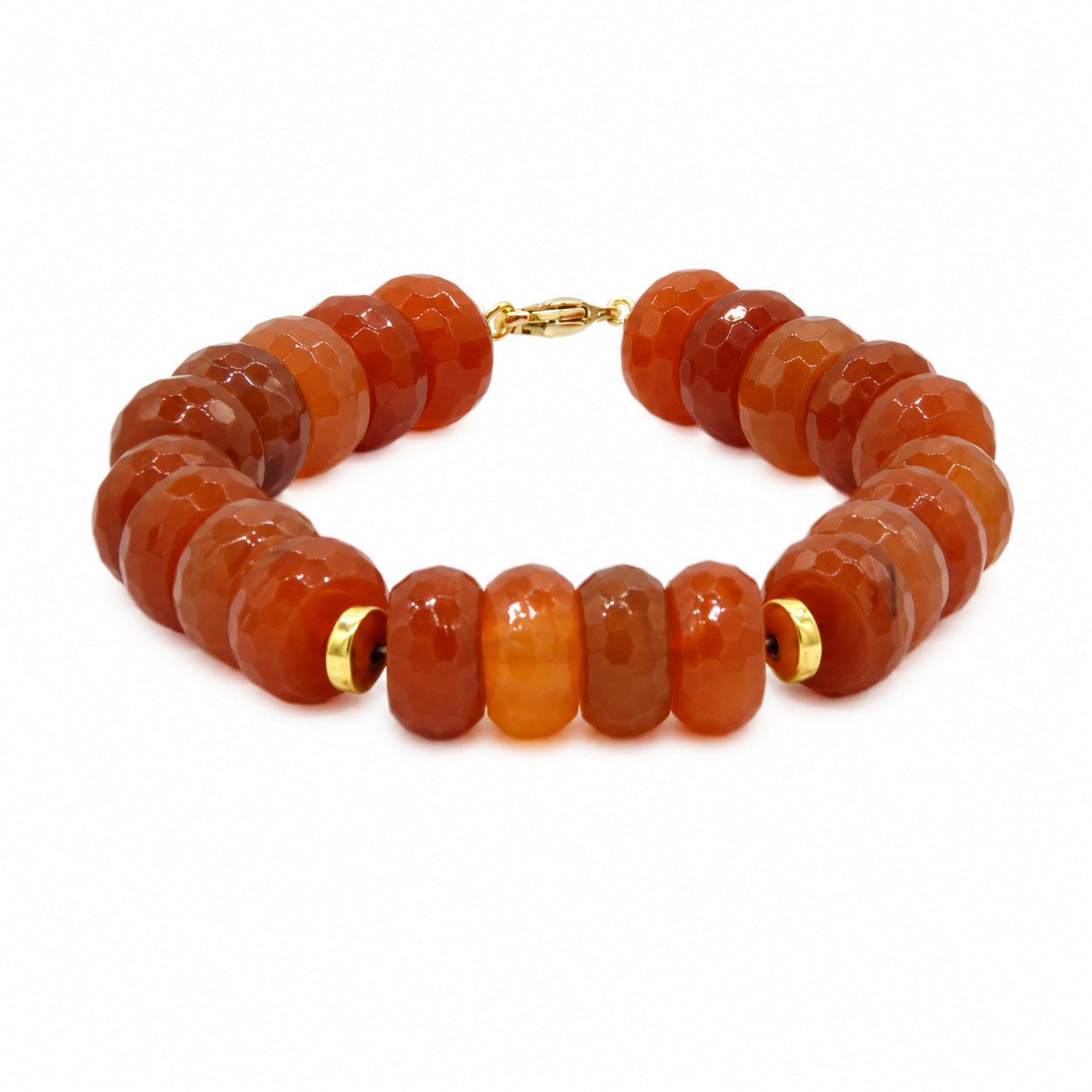 Sogni d'oro Armband mit Carneol und goldcoated Hämatit, Silber 925 vergoldet