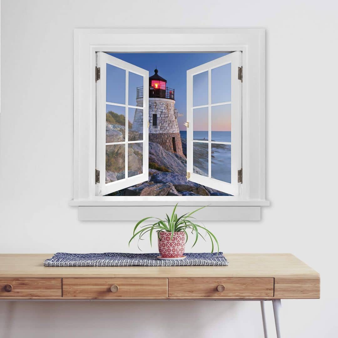 selbstklebend Art Wall Meer, Wandbild 3D Wandtattoo Wellness K&L Fenster am Aufkleber Affirmationen Wandtattoo Strandurlaub