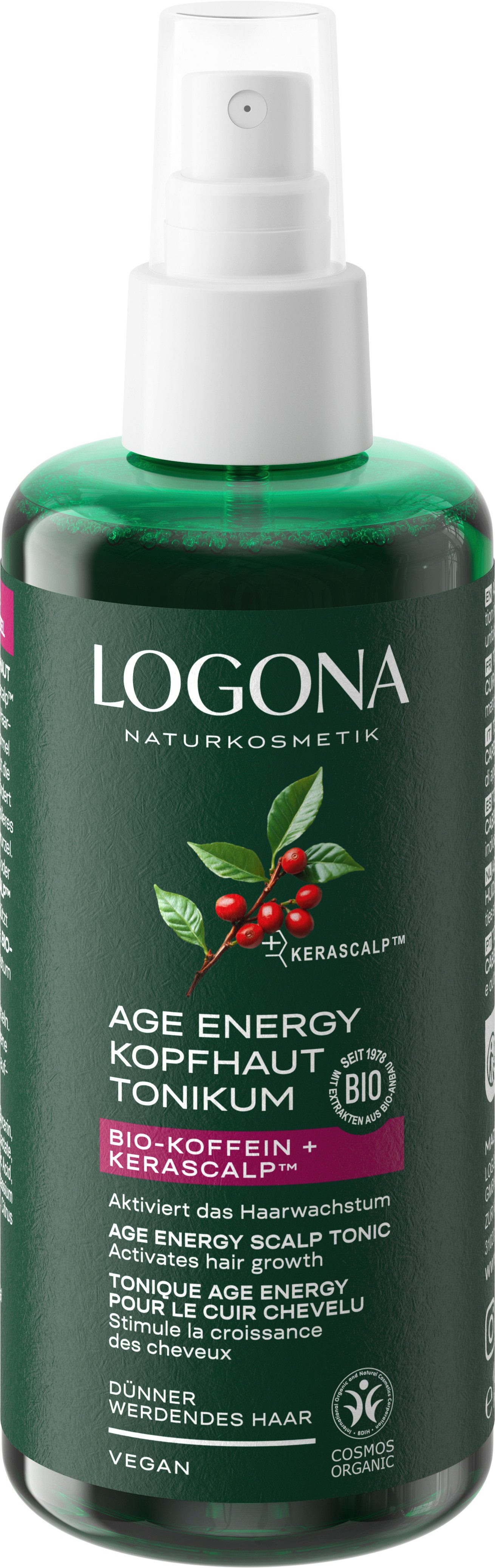 LOGONA Haartonikum AGE ENERGY KOPFHAUT-TONIKUM, mit Leave-on-Formel, für die tägliche Anwendung geeignet