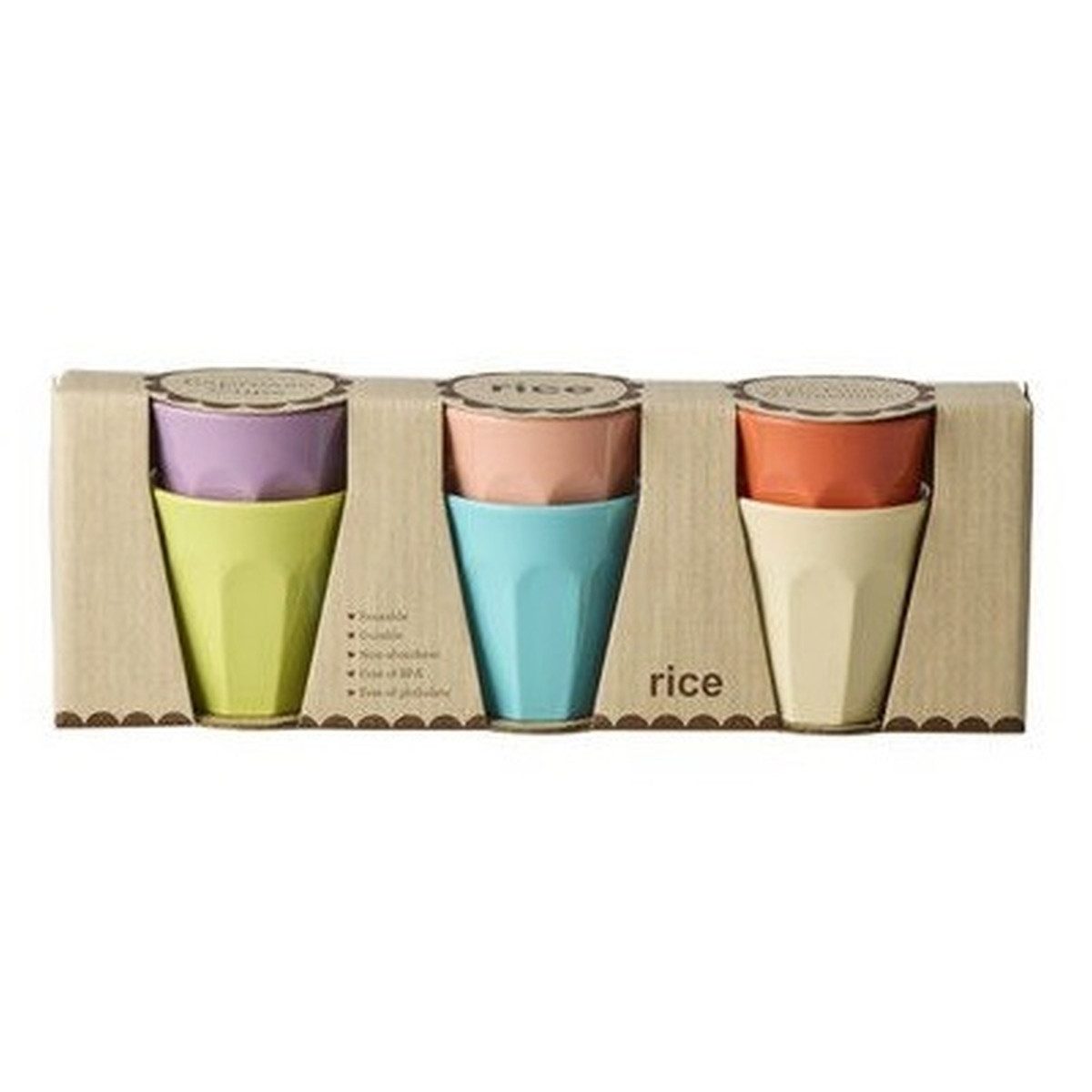 rice Espressotasse Espressobecher Set 6er 80 ml Melamin spülmaschinengeeignet
