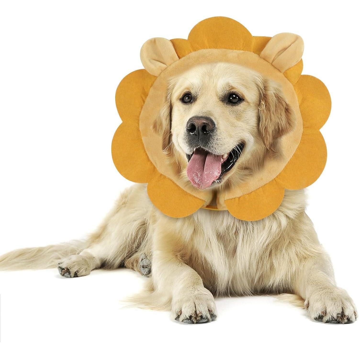 LuxusKollektion Schutzkragen Halskrause Aufblasbare Hund Einstellbar Leckschutz XL Brown Lion XL
