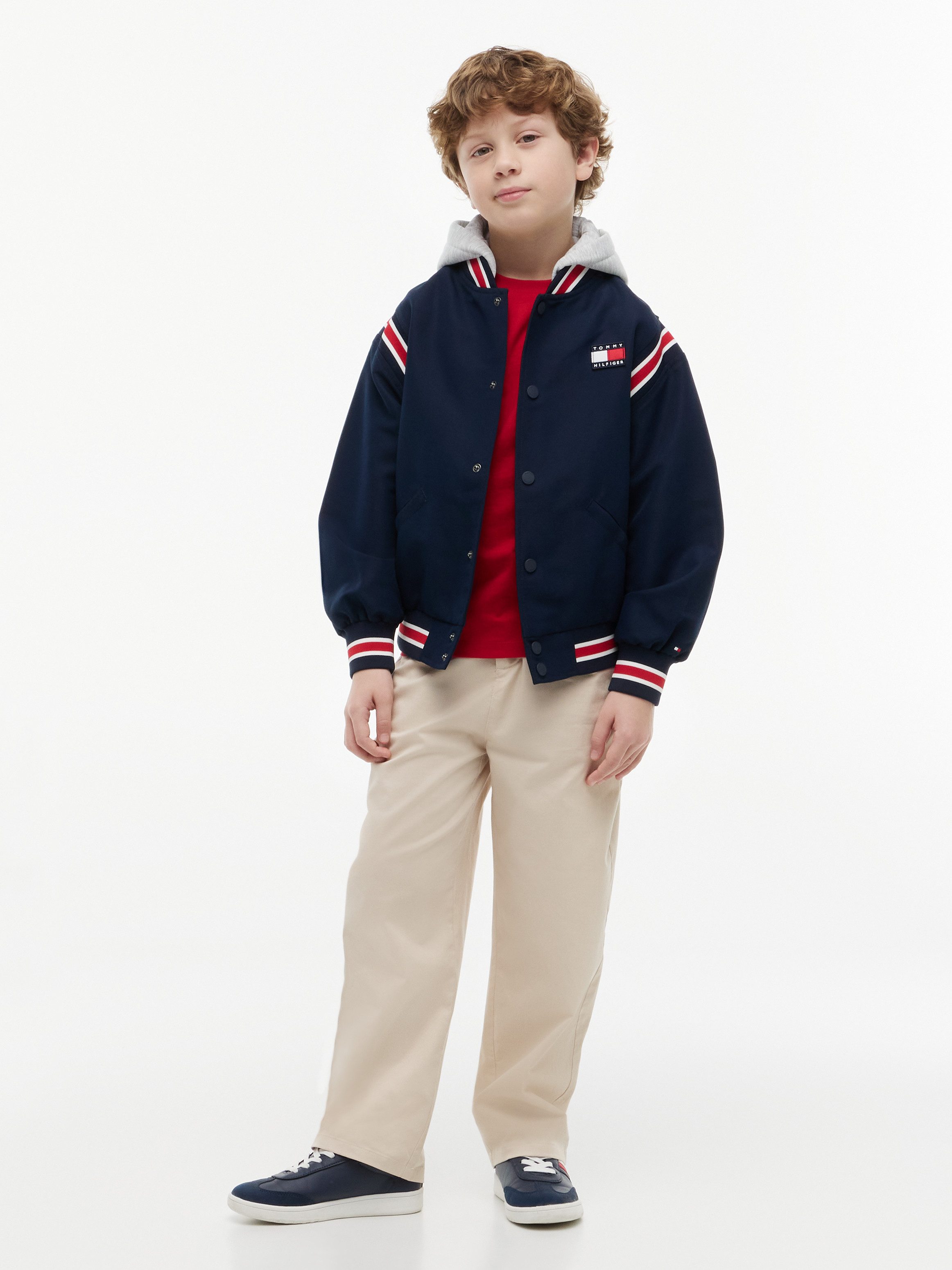 Tommy Hilfiger Bomberjacke abnehmbare Kapuze, Regular Fit, Kinder bis 16 Jahre – Bild 5 von 5