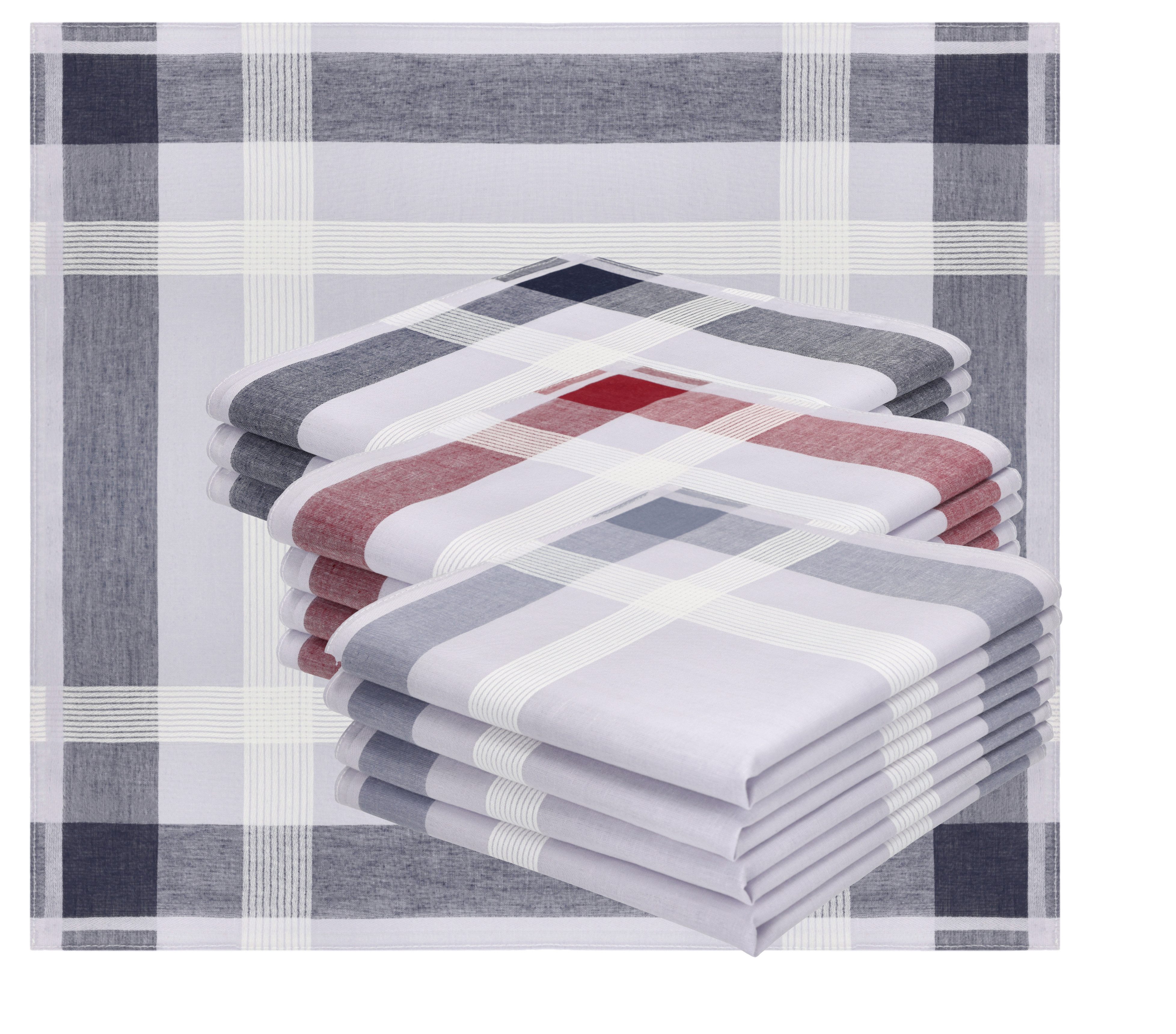 Betz Taschentuch 12 Stück Herren Stoff Taschentücher Set LUX 3 40x40cm
