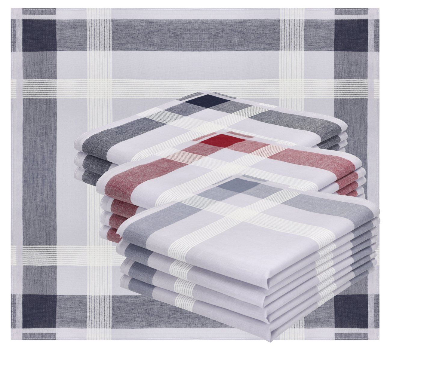 Betz Taschentuch 12 Stück Herren Stoff Taschentücher Set LUX 3 40x40cm