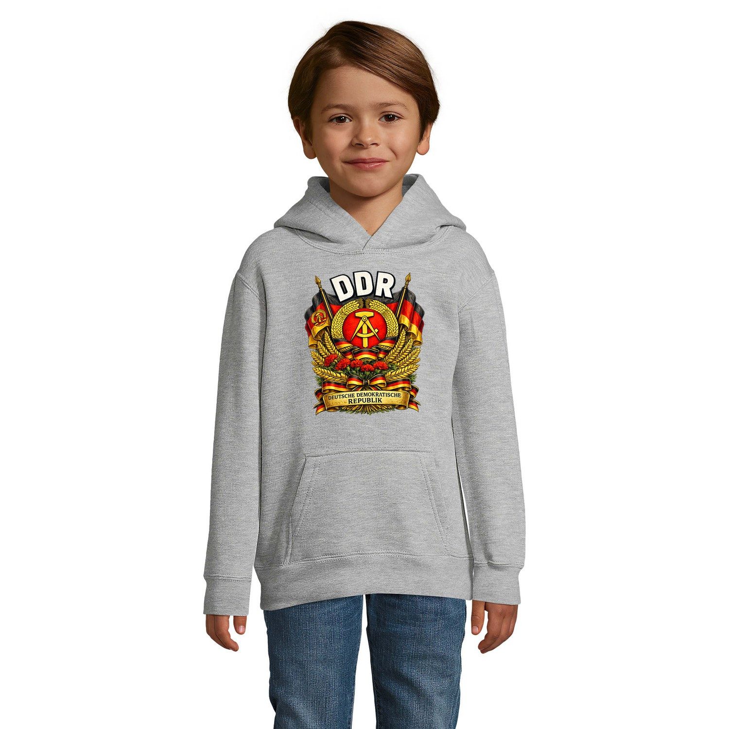 Blondie & Brownie Hoodie DDR Kinder Hoodie Print Deutsche Demokratische Republik Motiv Kult Art (Einzelstück, Einzelartikel) DDR Kinder Hoodie Republikstil