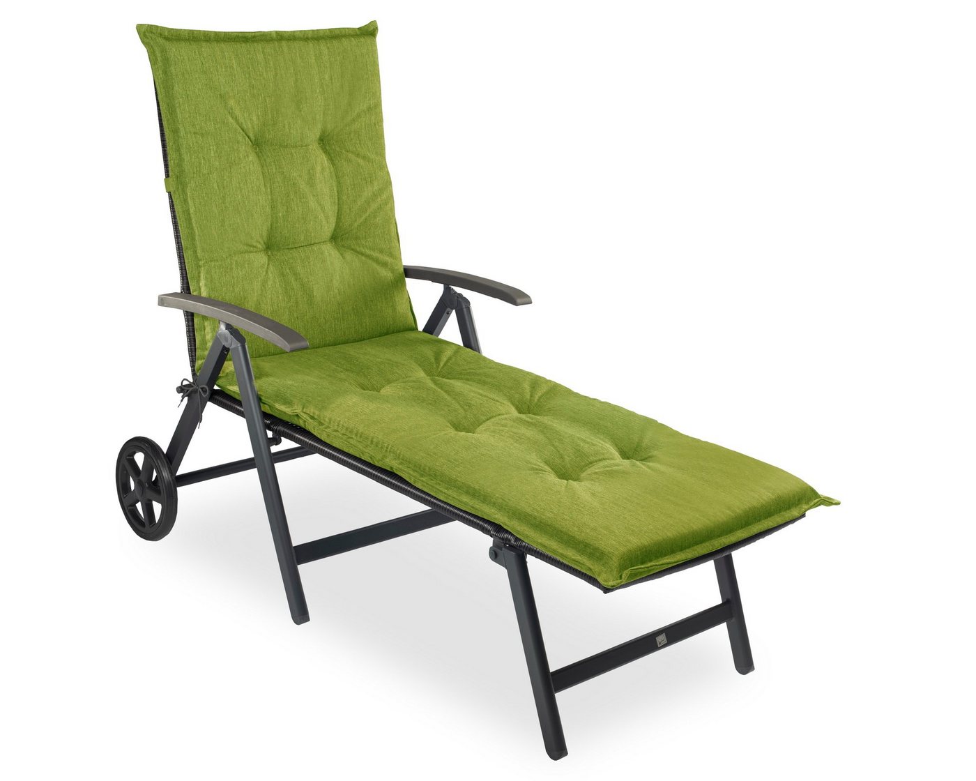 sunnypillow Liegenauflage Polsterauflagen für Gartenliege 190 x 60 x 9cm, 1 Stück Grün