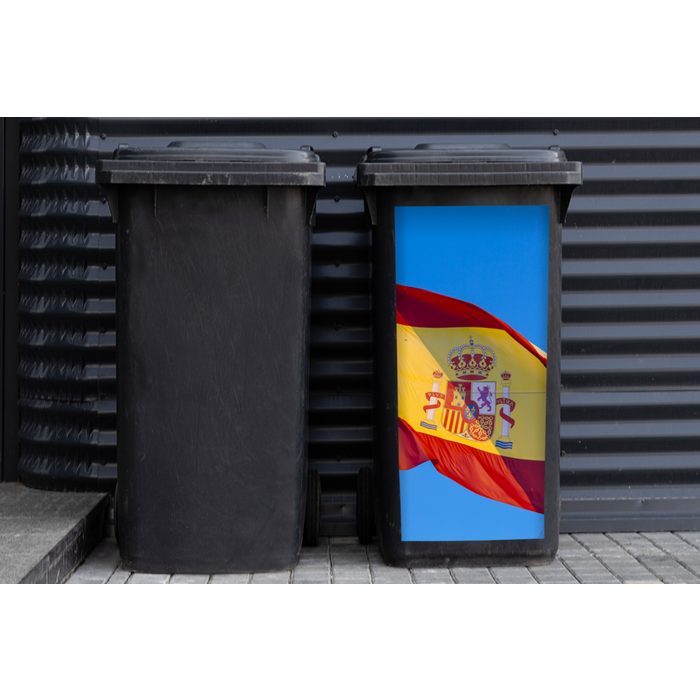 MuchoWow Wandsticker Die Nationalflagge von Spanien (1 St) Mülleimer-aufkleber Mülltonne Sticker Container Abfalbehälter