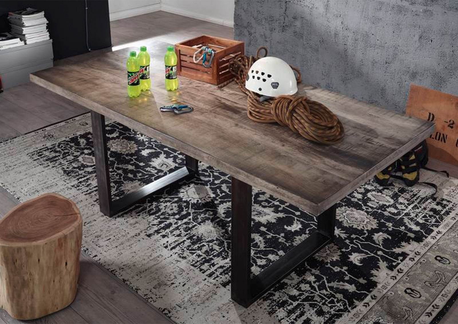 Massivmoebel24 Esstisch Esstisch Mango 170x90x76 grau lackiert HEAVY INDUST günstig online kaufen